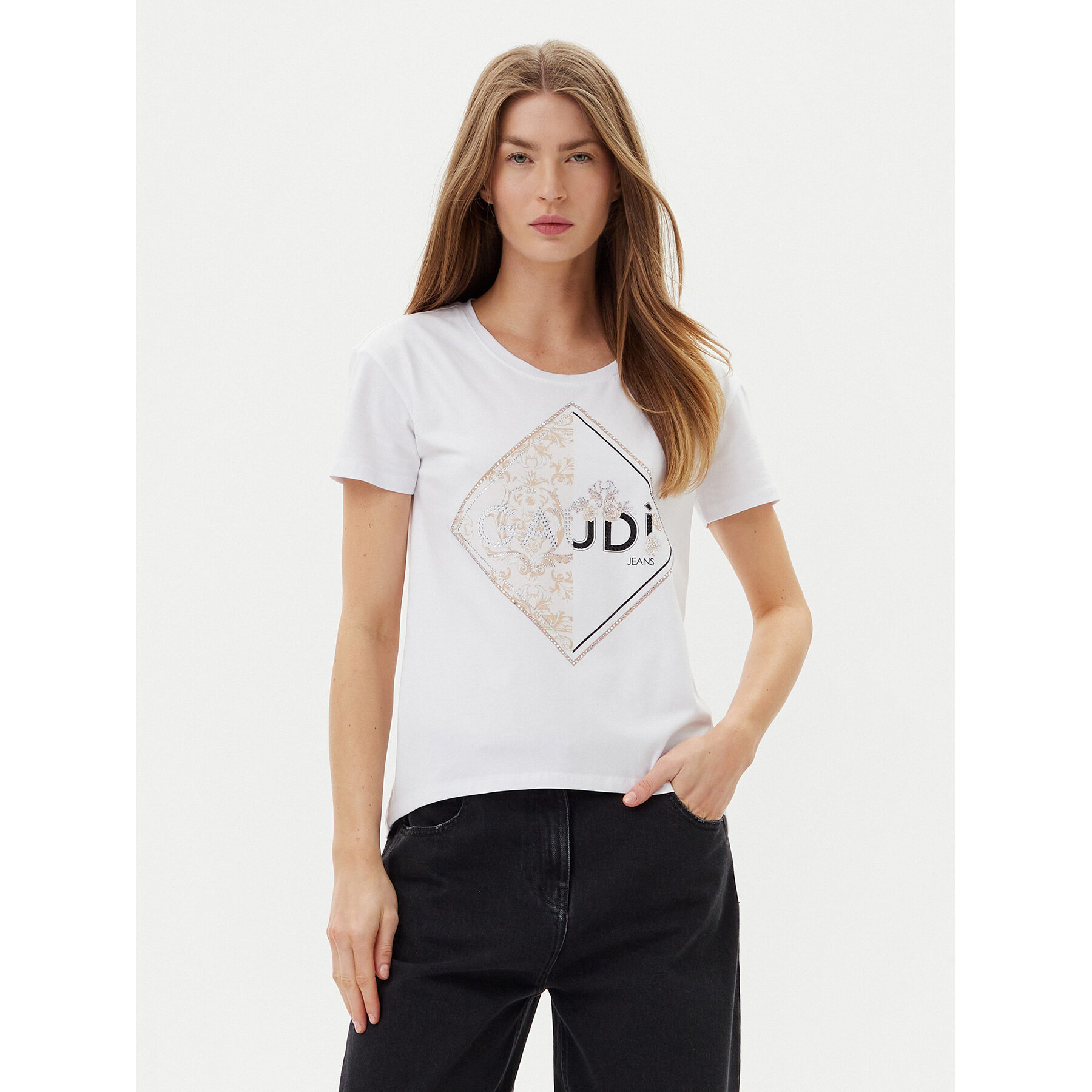 Gaudi Gaudi T-Shirt 511BD64039 Λευκό Regular Fit