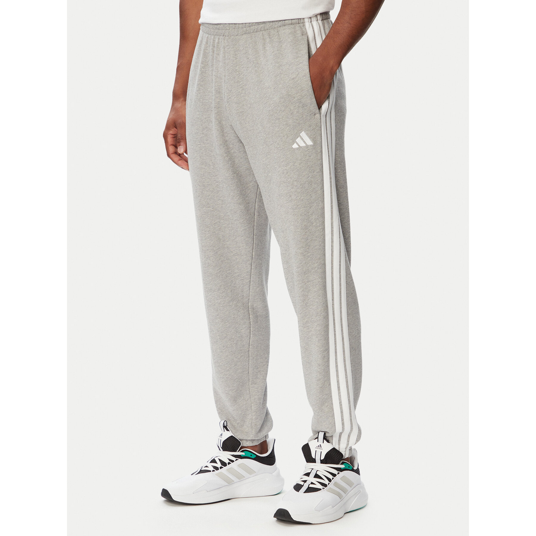adidas Jogginghose Essentials 3-Stripes KY4195 Hellgrau Regular Fit