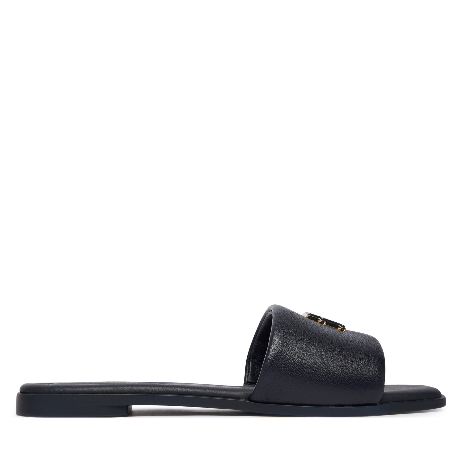 Šľapky Tommy Hilfiger Th Logo Hardware Leather Mule FW0FW09292 Tmavomodrá