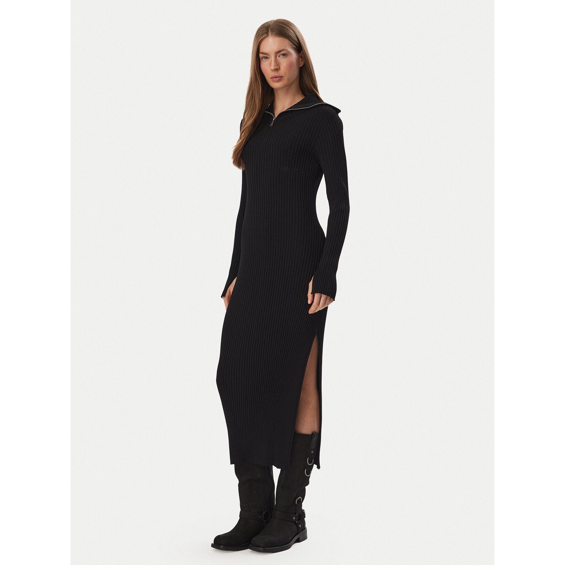 Karl Lagerfeld Jeans Strickkleid B4W13012 Schwarz Slim Fit