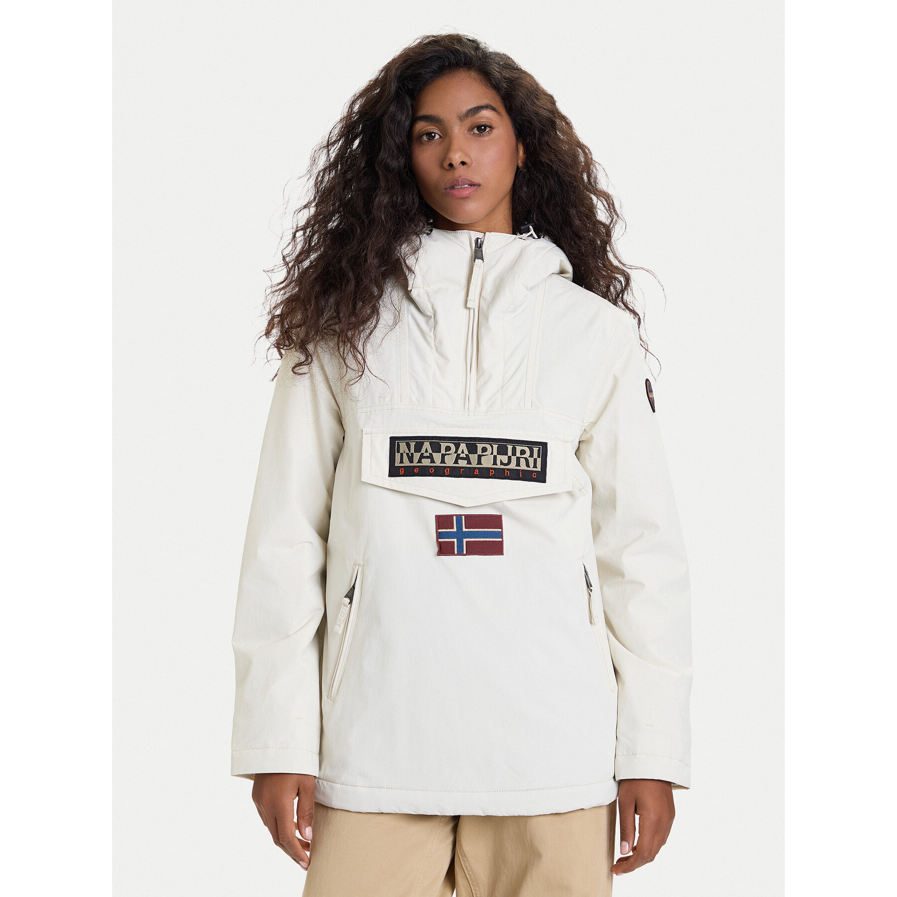 Napapijri Anorak Rainforest NP0A4GM6 Écru Regular Fit