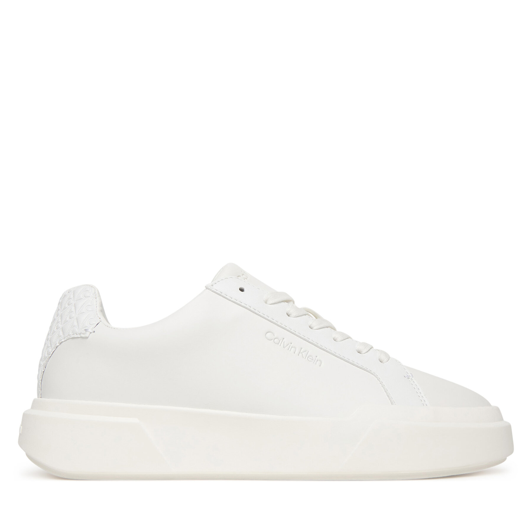 Sneakersy Calvin Klein Chunky Cupsole Laceup Lth Bt Aop YW0YW02036 Biela