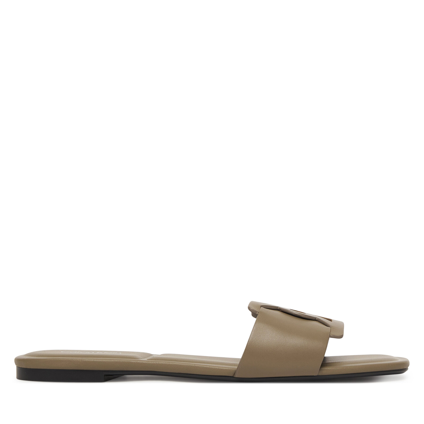Şlapi Calvin Klein Square Flat Sandal Emblem HW0HW03128 Bej
