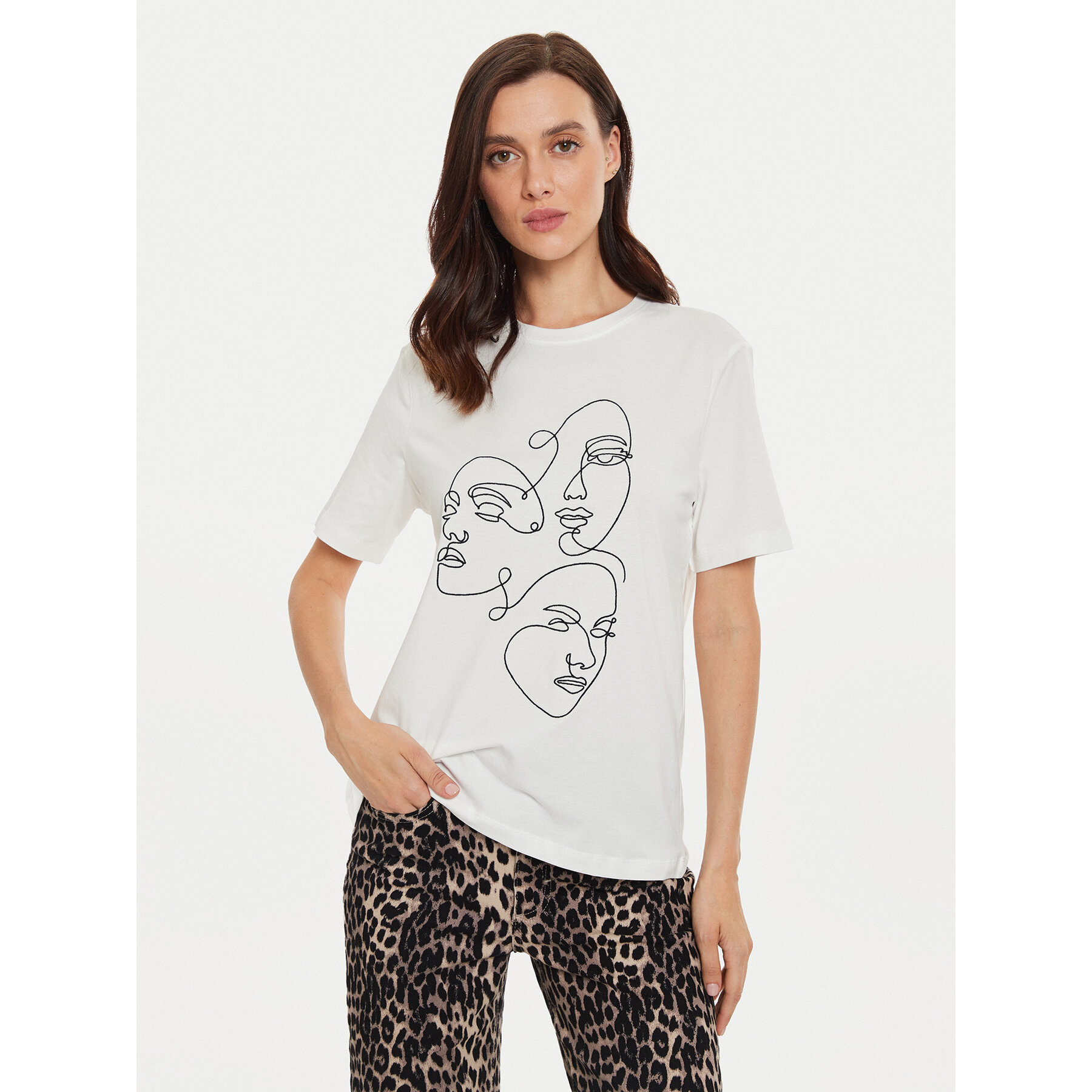 Vila T-shirt Sybil 14097370 Bianco Regular Fit