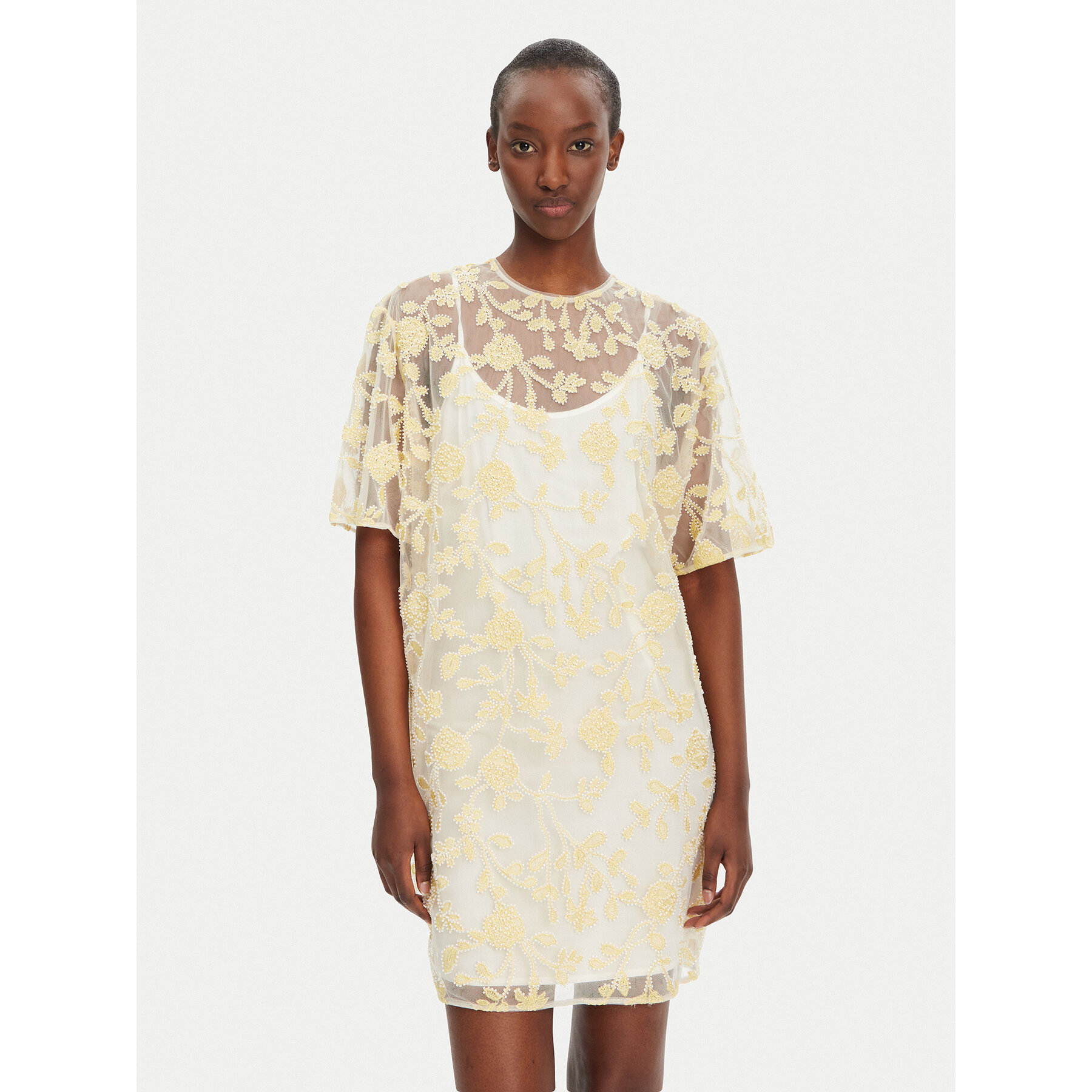 ROTATE Coctailkleid 113675858 Gelb Relaxed Fit