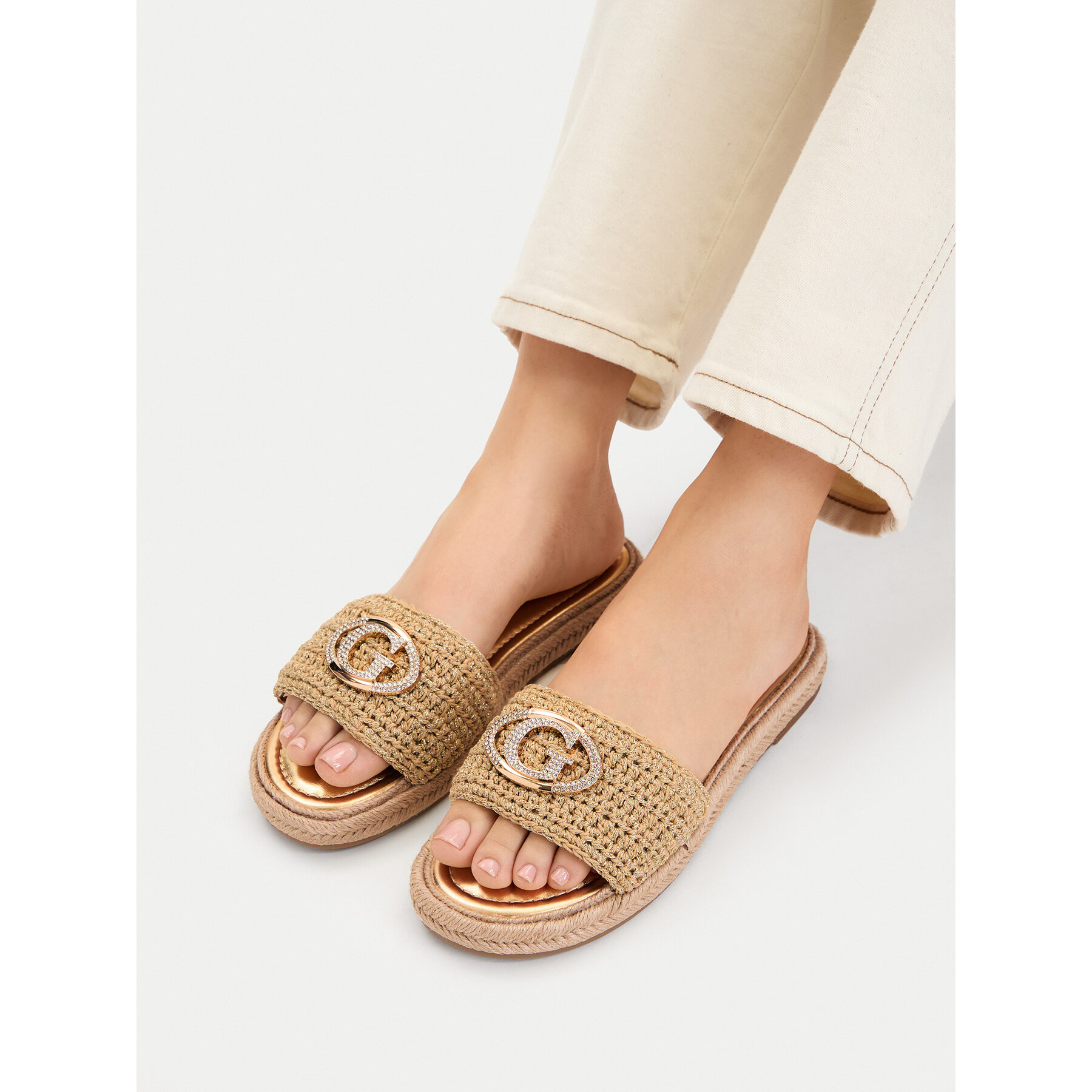 Espadrile Guess FLJKLI FAB03 Bež