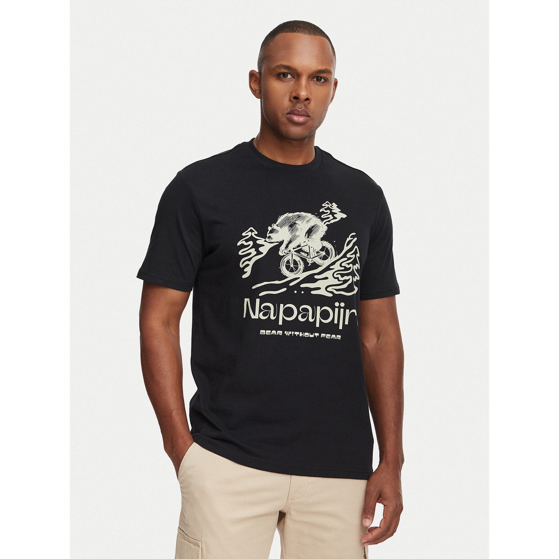 Napapijri T-Shirt Cabin NP0A8B3F Schwarz Relaxed Fit