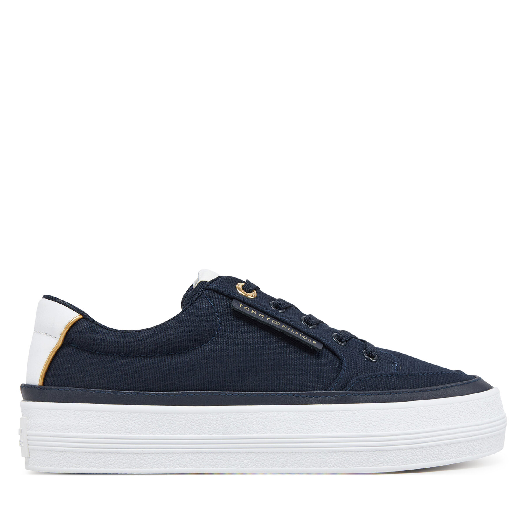 Sneakersy Tommy Hilfiger Essential Vulc Textile Sneaker FW0FW08323 Tmavomodrá