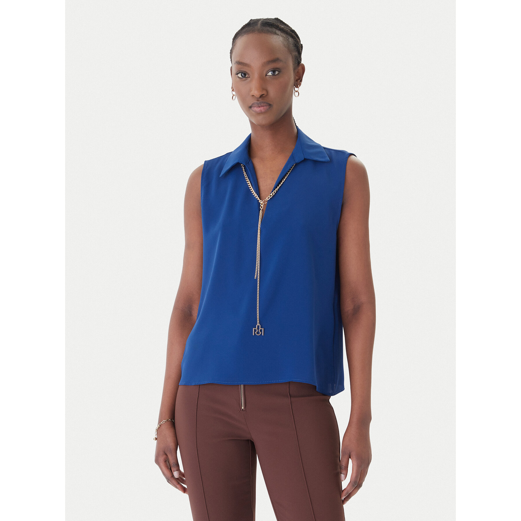 Rinascimento Bluse CFC0127446003 Blau Regular Fit