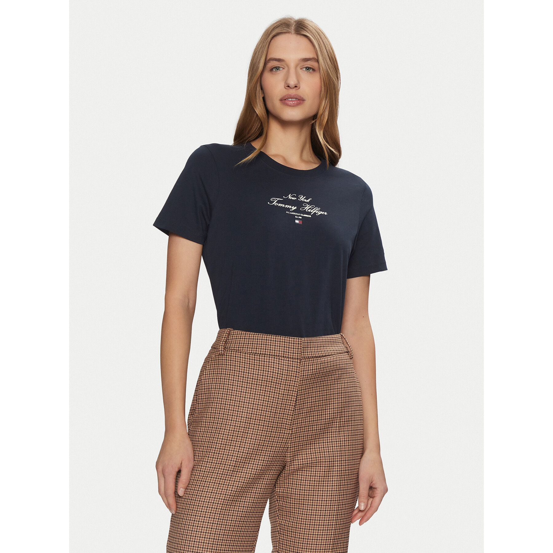 Tommy Hilfiger Marškinėliai WW0WW43895 Tamsiai mėlyna Regular Fit