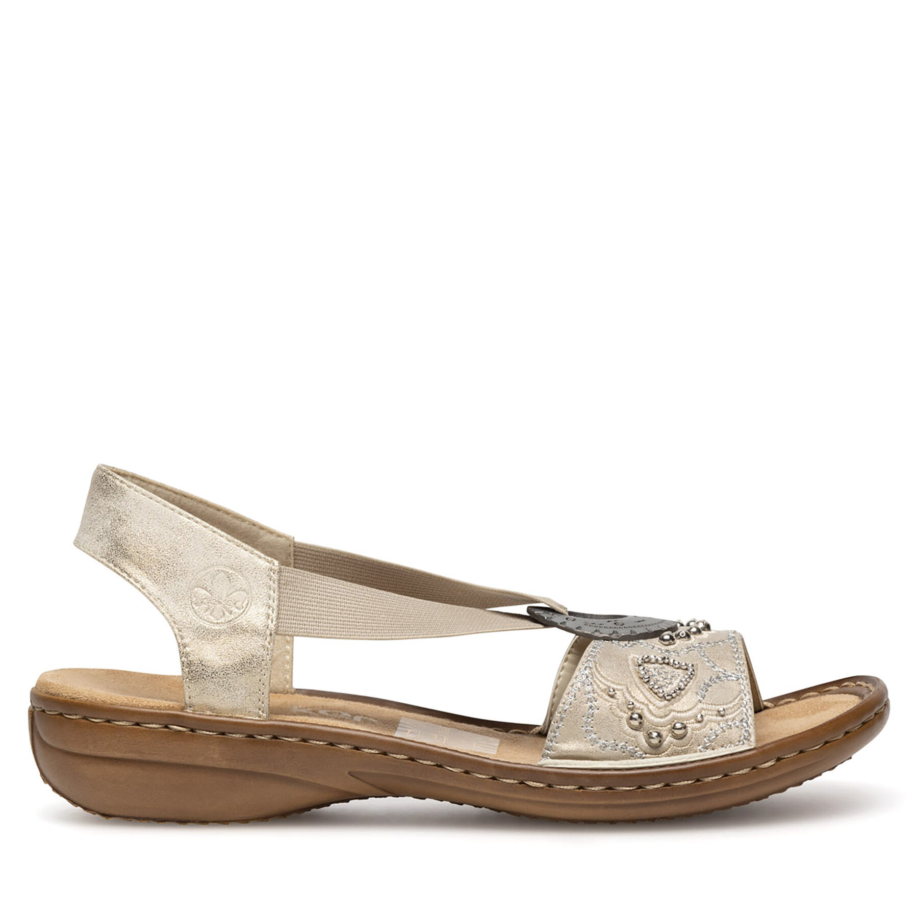 Sandály Rieker 608B9-60 Zlatá