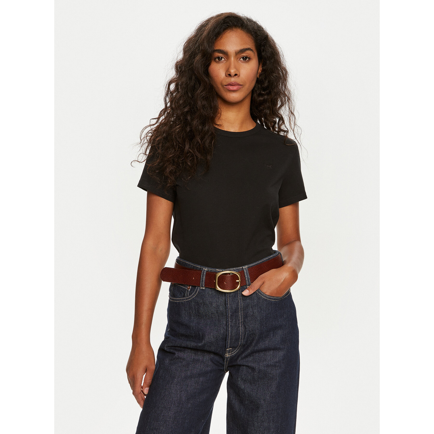 Mustang T-shirt Ada 1013929 Crna Regular Fit