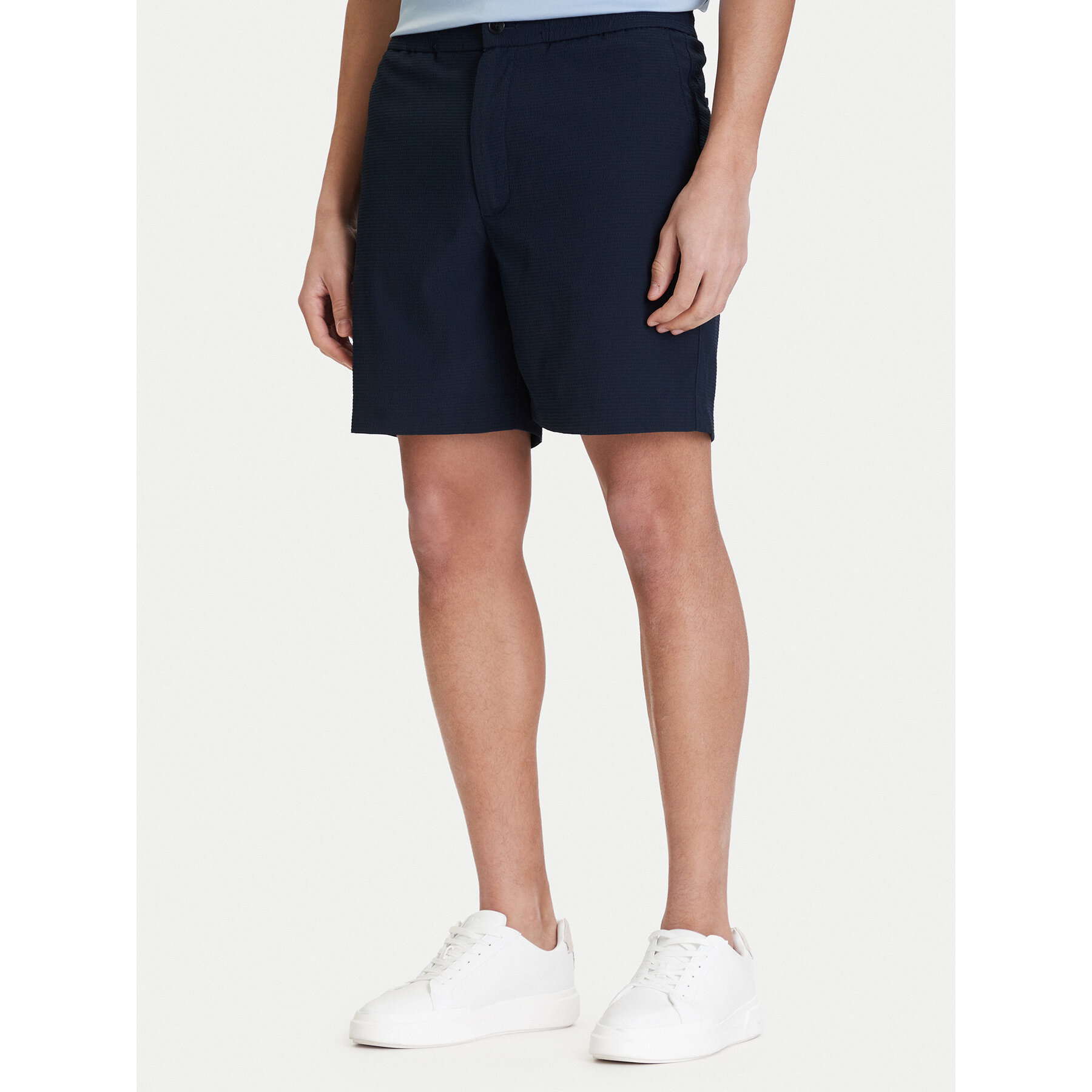 Calvin Klein Stoffshorts LV04LF610G Blau Straight Fit