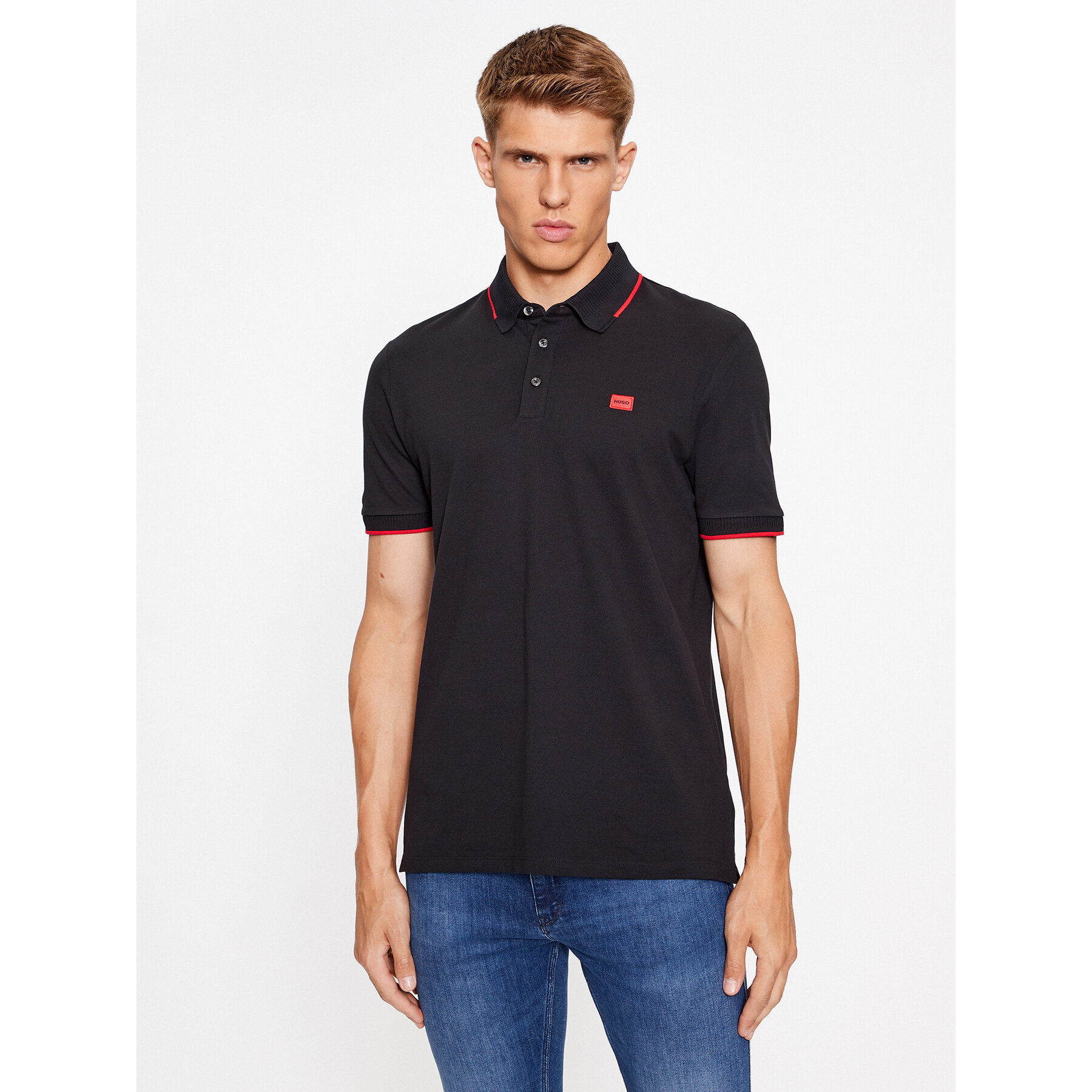 Hugo Polo Deresino232 50490775 Μαύρο Slim Fit