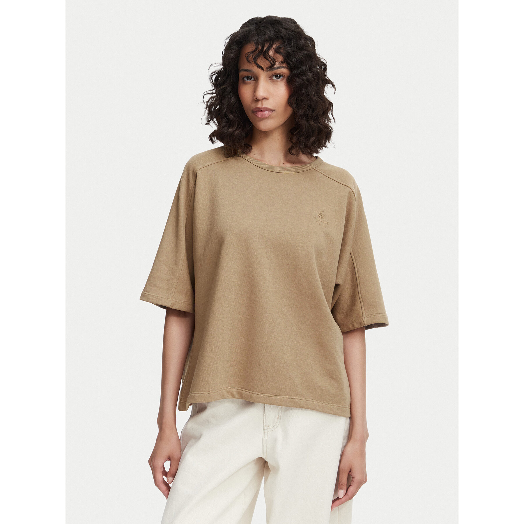 Beverly Hills Polo Club T-Shirt P-SS26W-TS00817 Hellbraun Oversize
