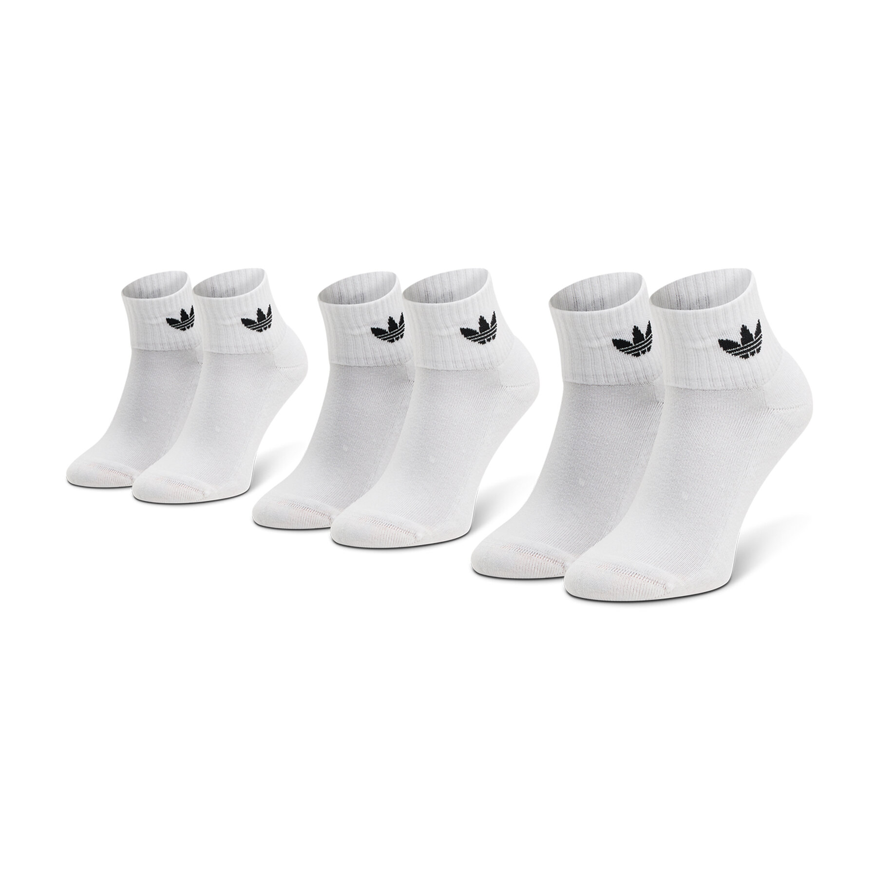 Lot de 3 paires de chaussettes hautes unisexe adidas Mid-Cut Crew FT8529 Blanc