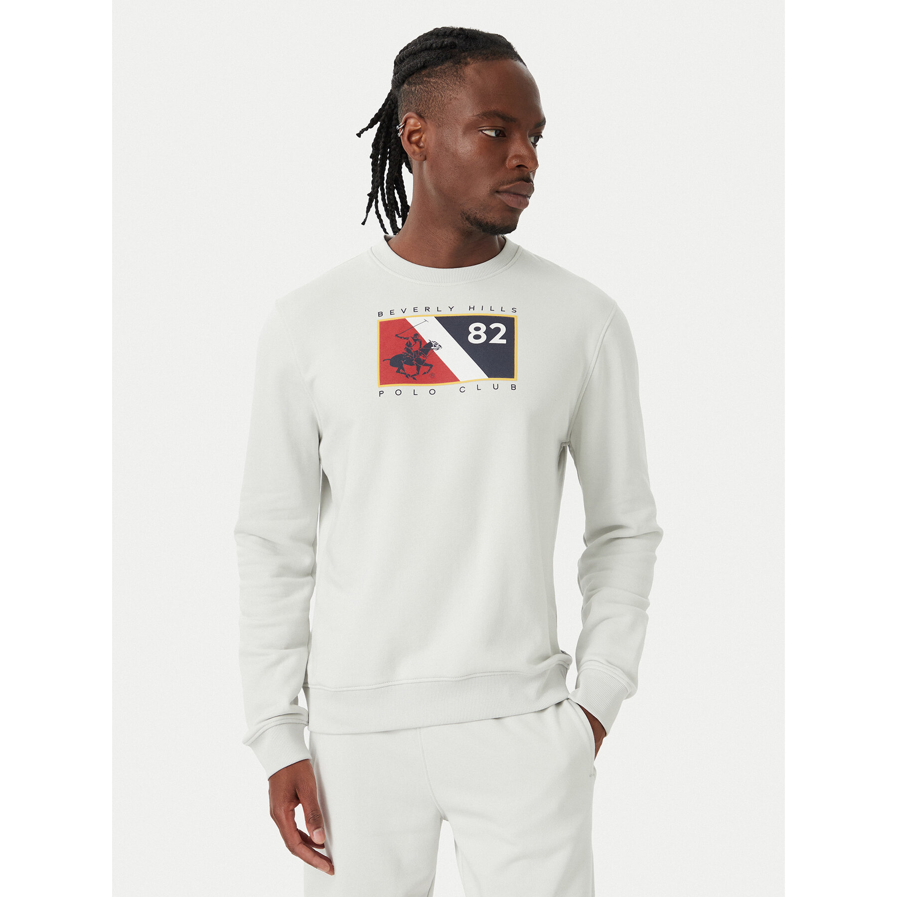 Beverly Hills Polo Club Sweatshirt M6339T Hellgrau Regular Fit