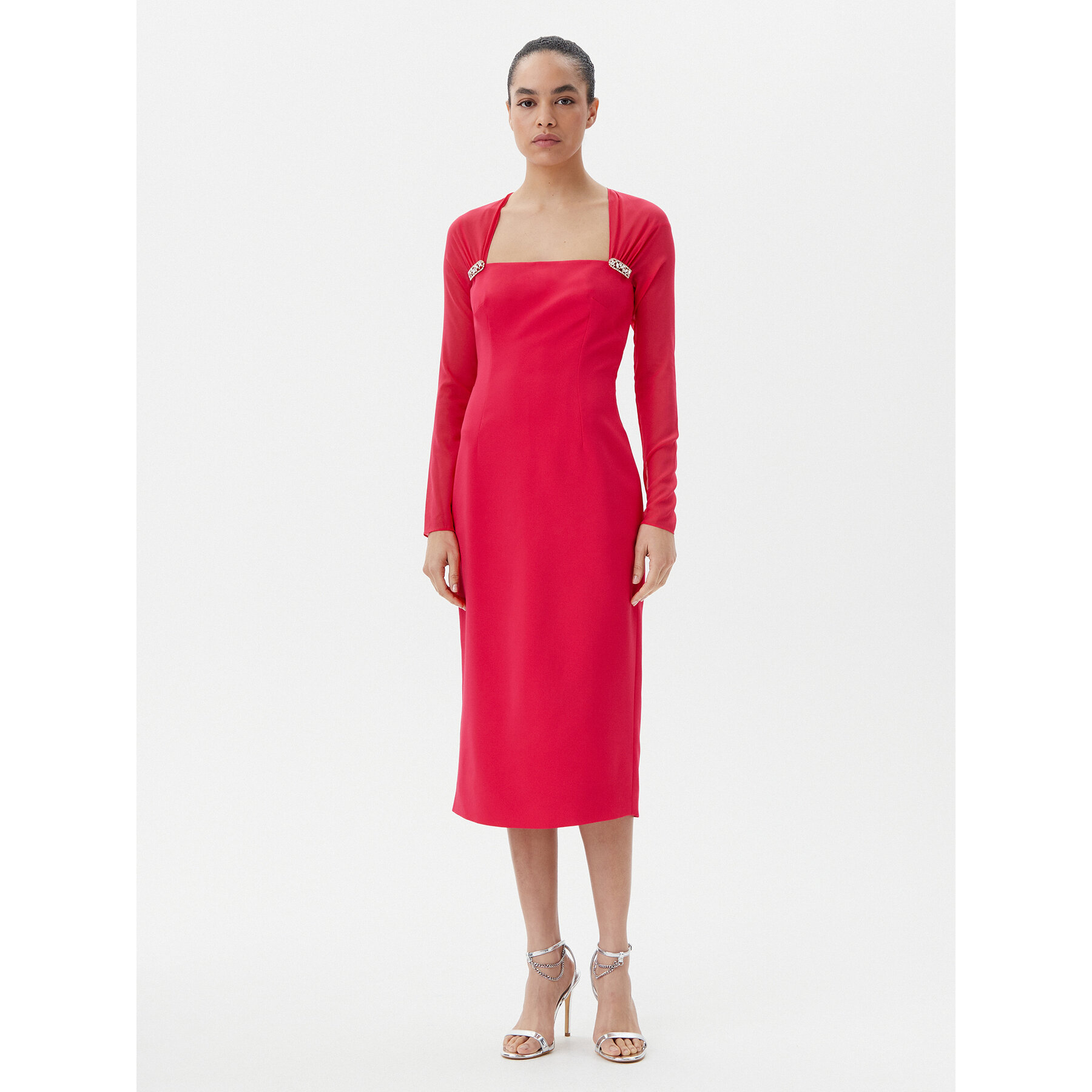 Luisa Spagnoli Coctailkleid Protocollo 541709 Rot Regular Fit