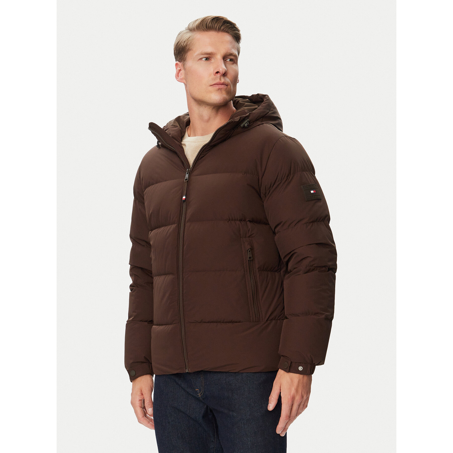 Tommy Hilfiger Daunenjacke MW0MW45303 Dunkelbraun Regular Fit
