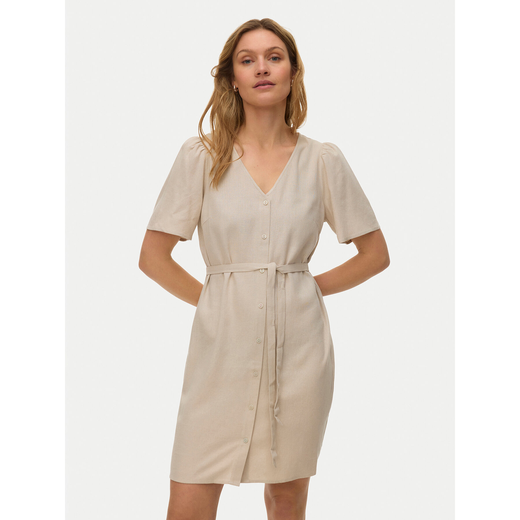 Vero Moda Sommerkleid Mymilo 10340466 Beige Regular Fit