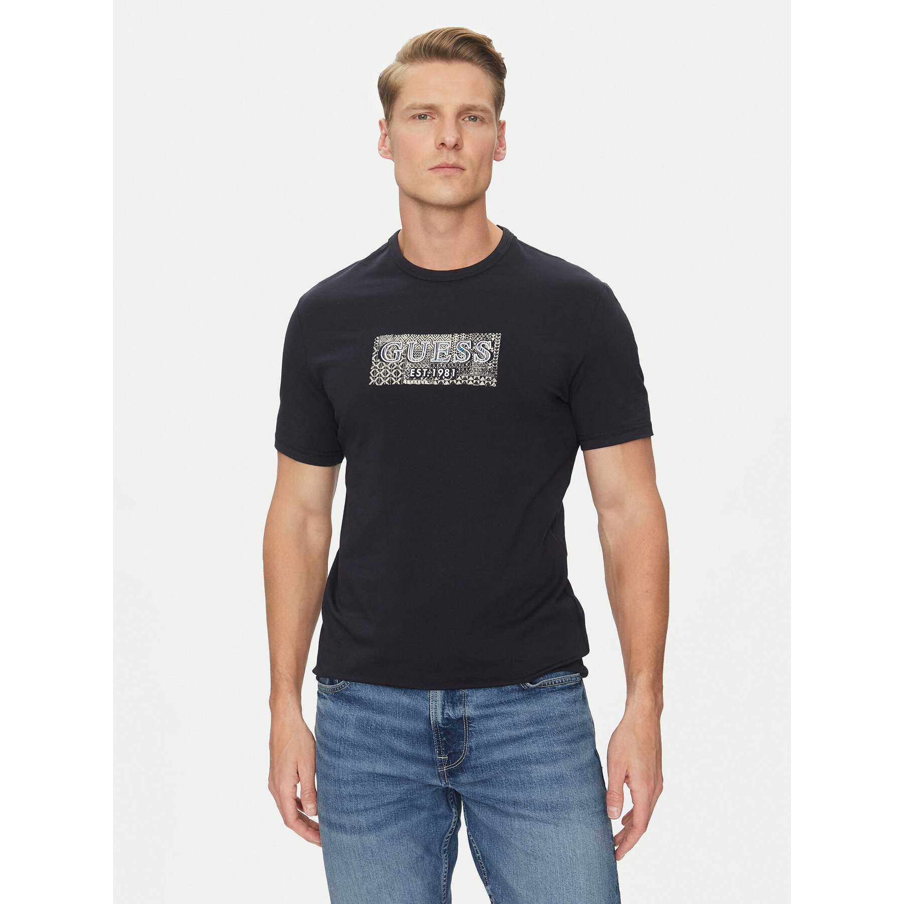 Guess T-Shirt M5GI19 J1314 Σκούρο μπλε Regular Fit