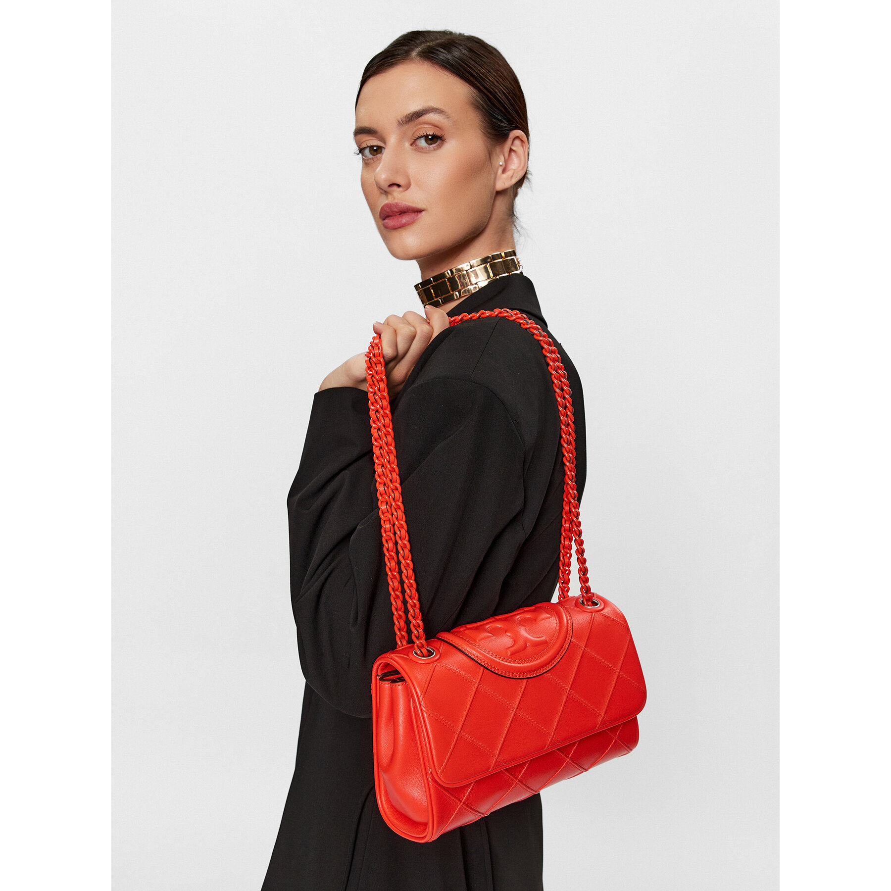 

Сумка Tory Burch Fleming Soft Small Convertible Shoulder Bag 152976 Sour Cherry 600, Червоний