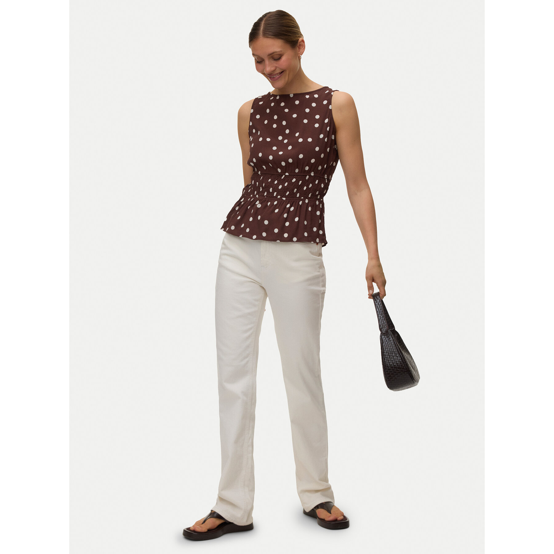 Vero Moda Bluse Elisa 10347963 Dunkelbraun Loose Fit