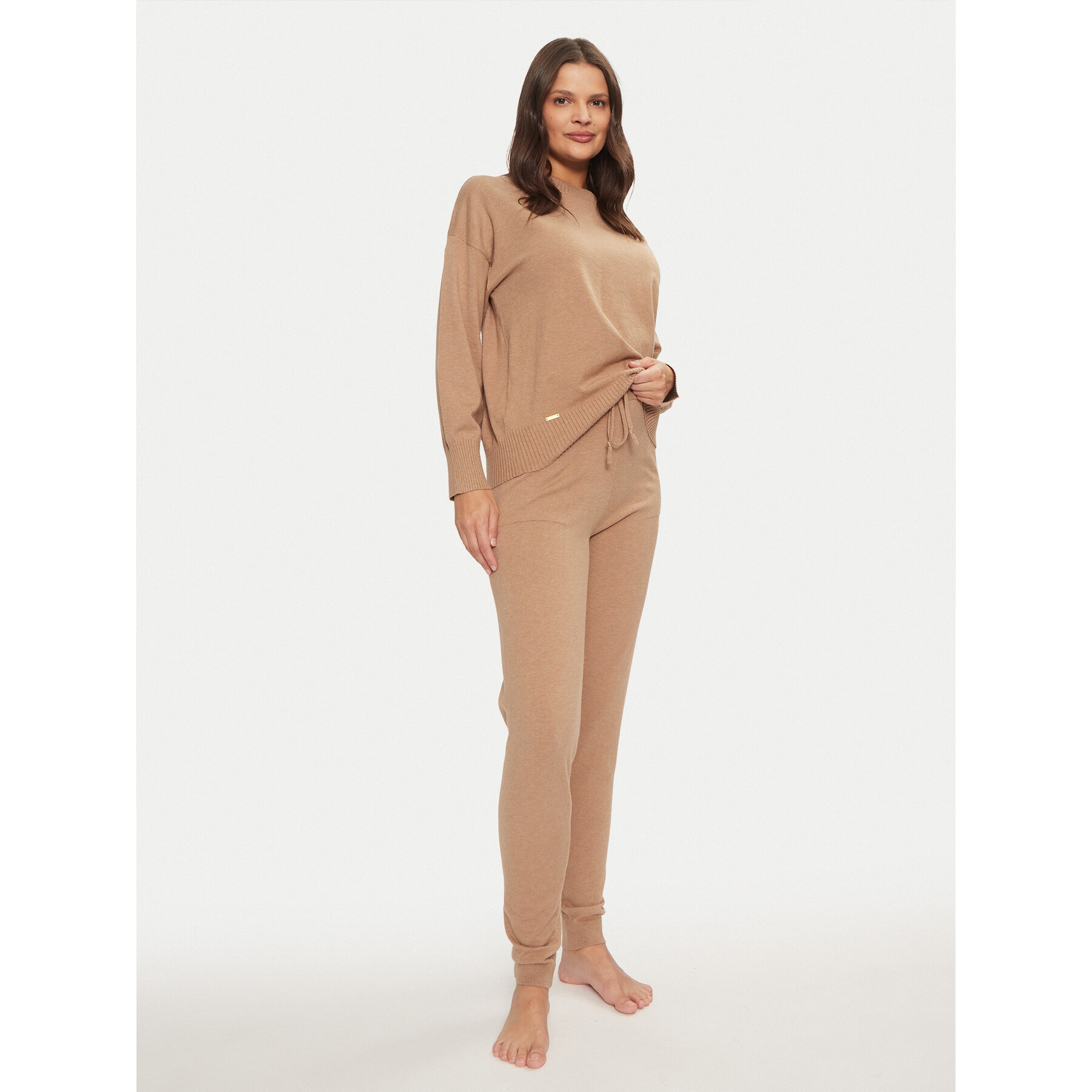 Selmark Selmark Πιτζάμα P9873 Μπεζ Relaxed Fit