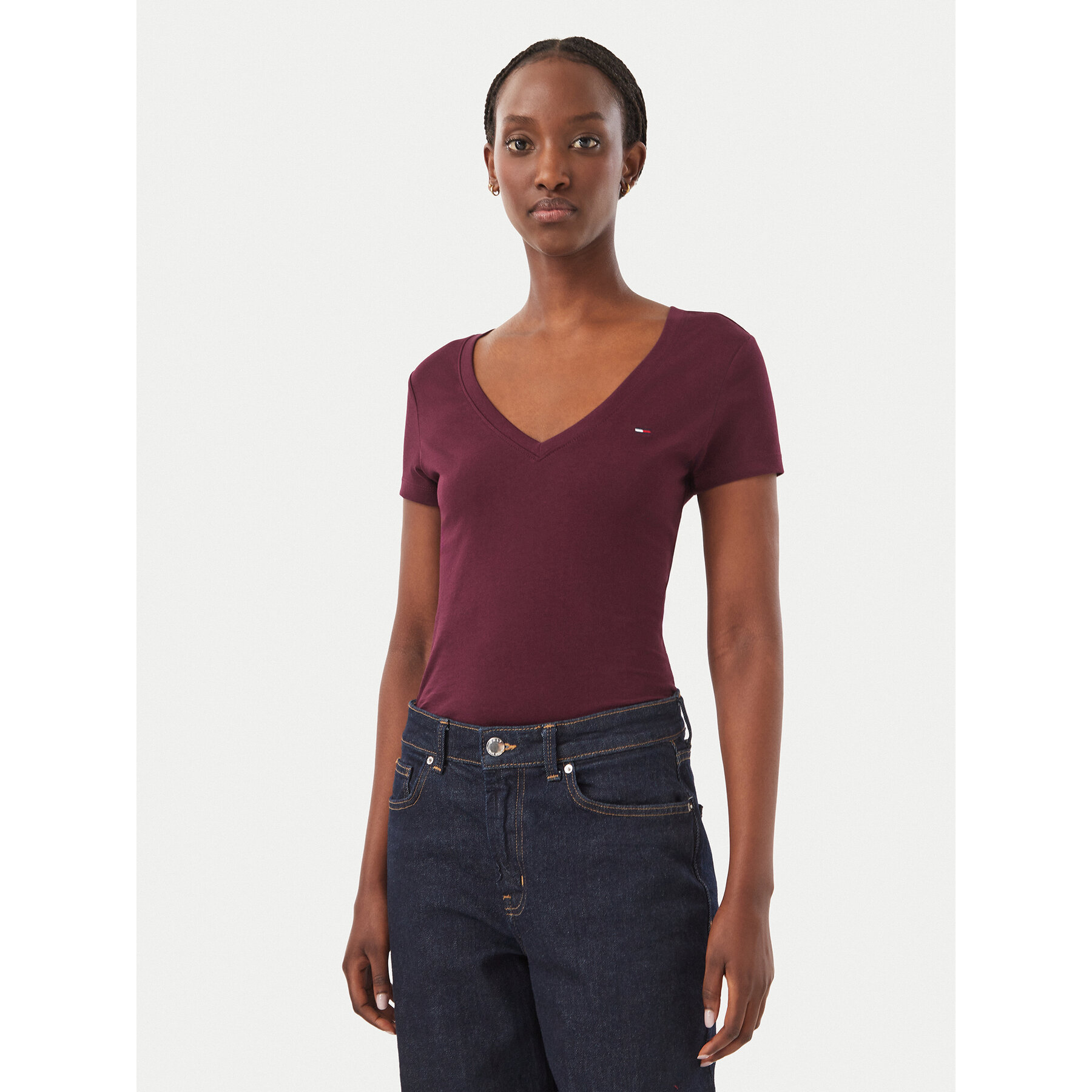Tommy Jeans Marškinėliai DW0DW20458 Vyšninė Slim Fit