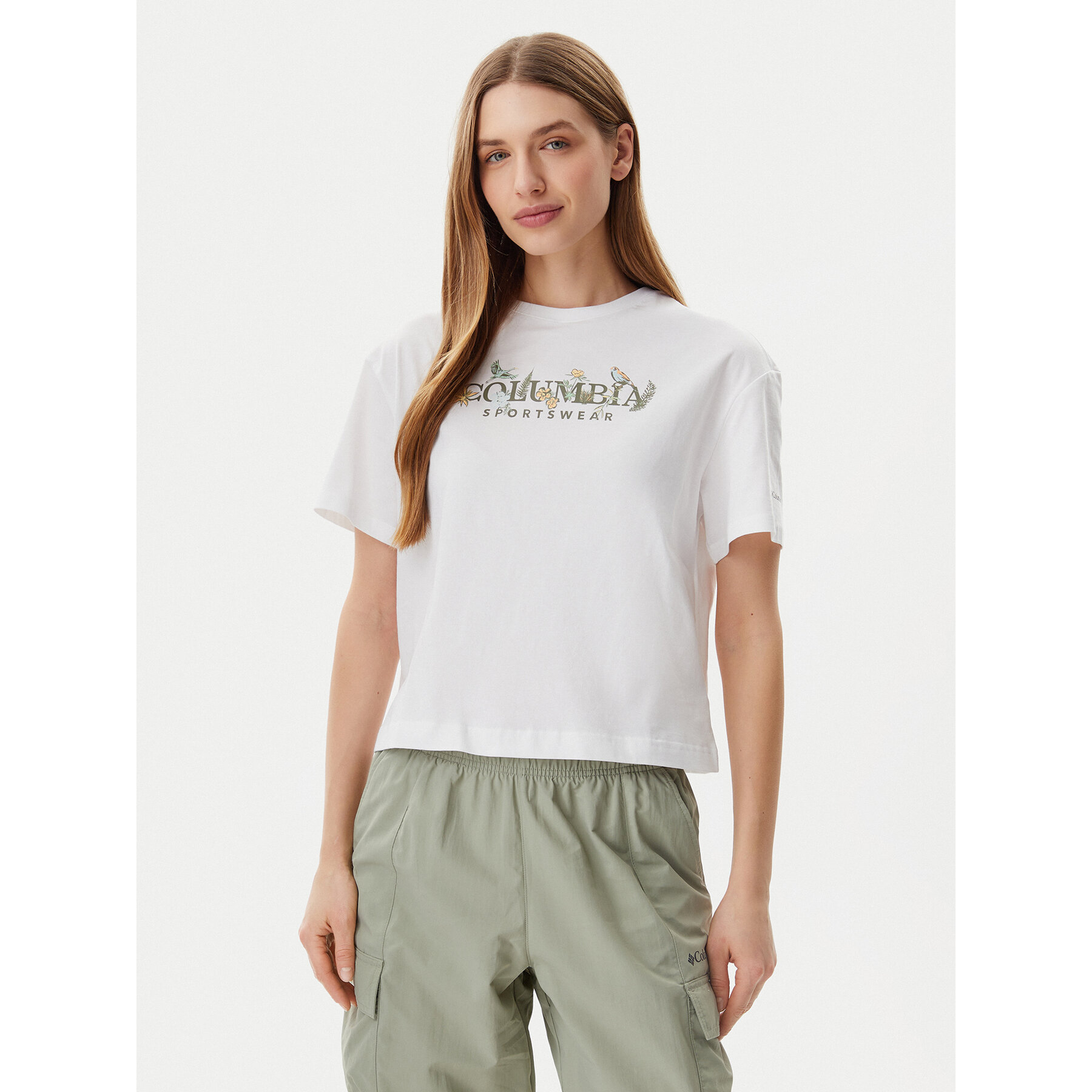 Columbia T-Shirt Rolling Bend™ 2119991 Λευκό Regular Fit