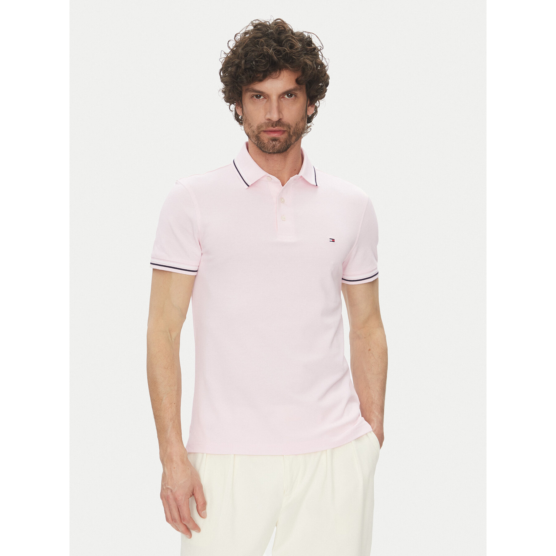 Tommy Hilfiger Polo majica MW0MW39993 Roza Slim Fit