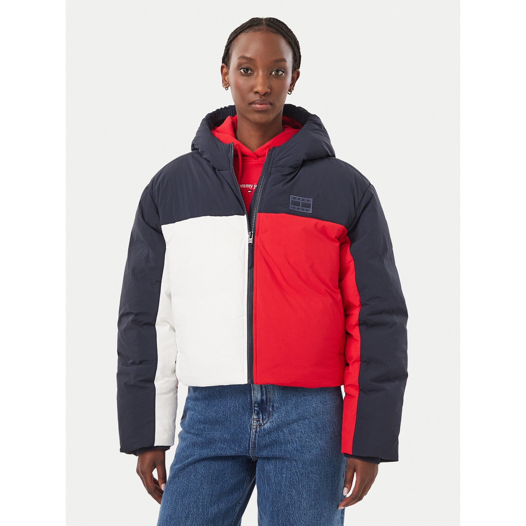 Tommy Jeans Winterjacke Flag DW0DW23414 Dunkelblau Regular Fit