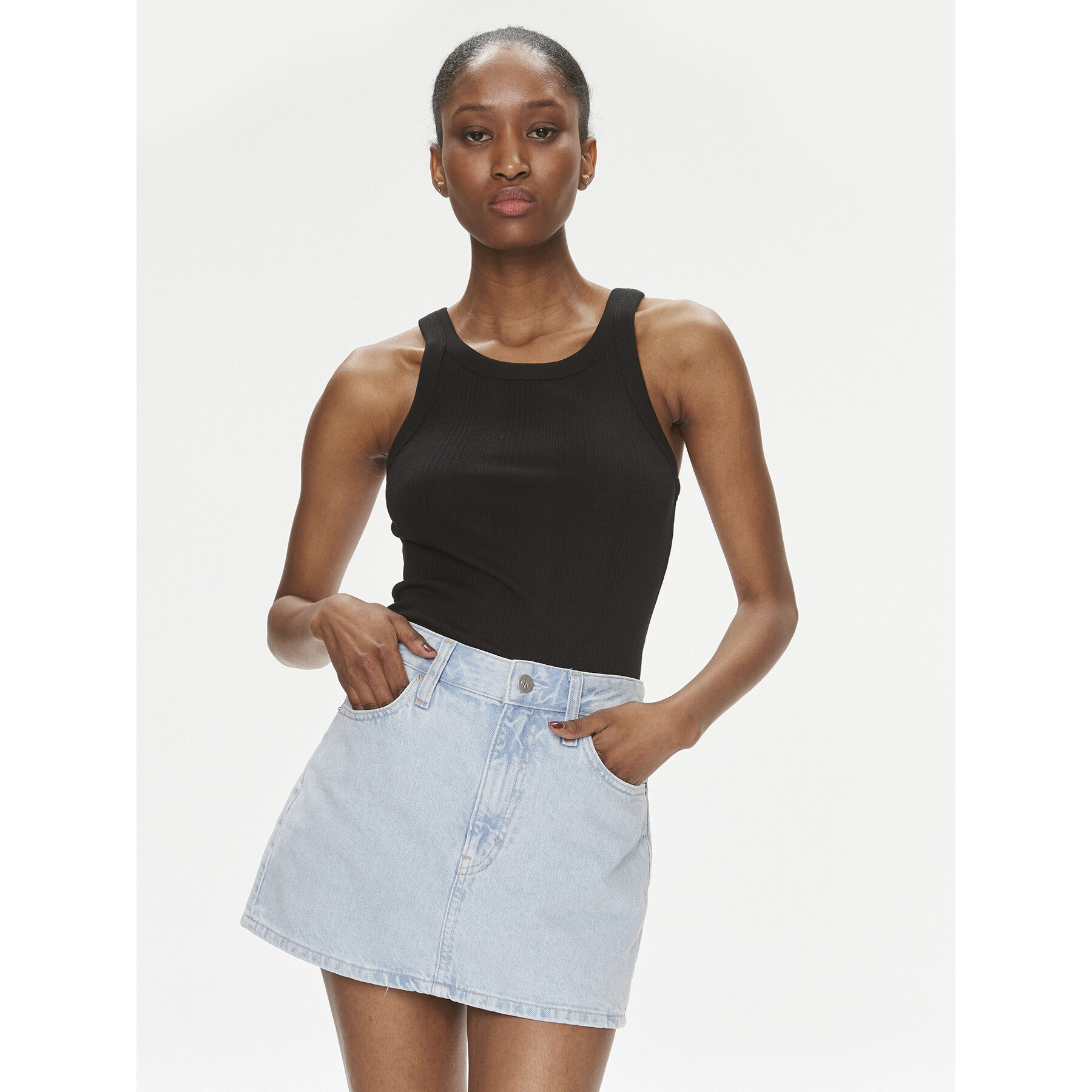 Calvin Klein Jeans Calvin Klein Jeans Τοπ Variegated J20J223104 Μαύρο Slim Fit