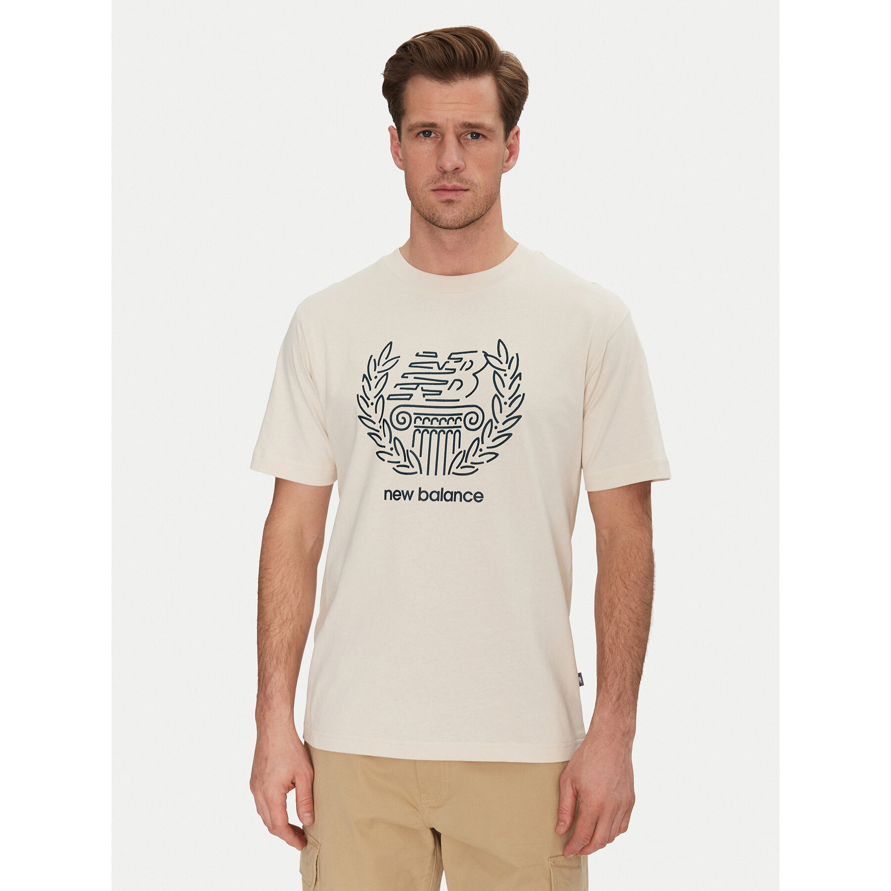 New Balance T-shirt MT51974 Beige Relaxed Fit