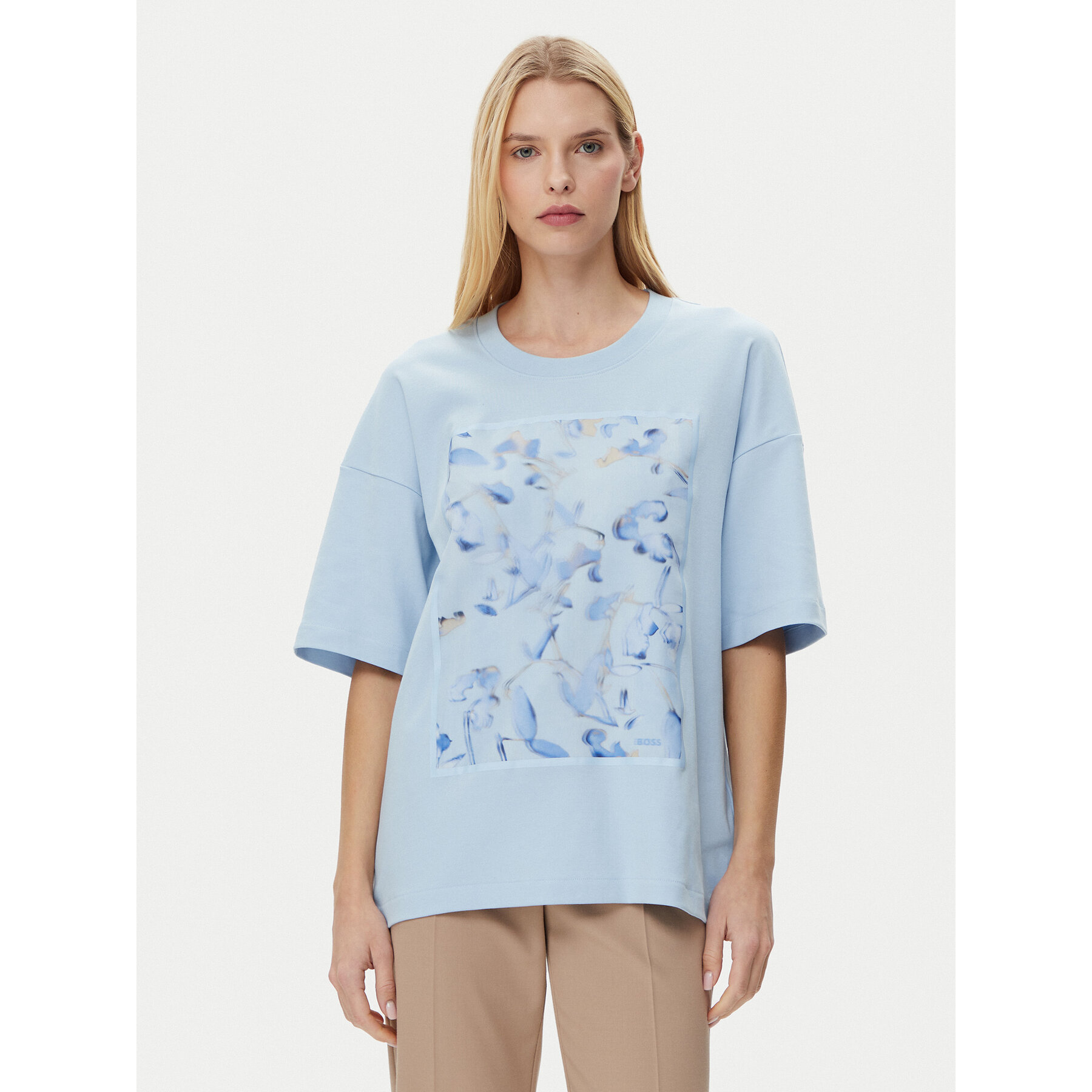BOSS Majica 50532093 Modra Relaxed Fit