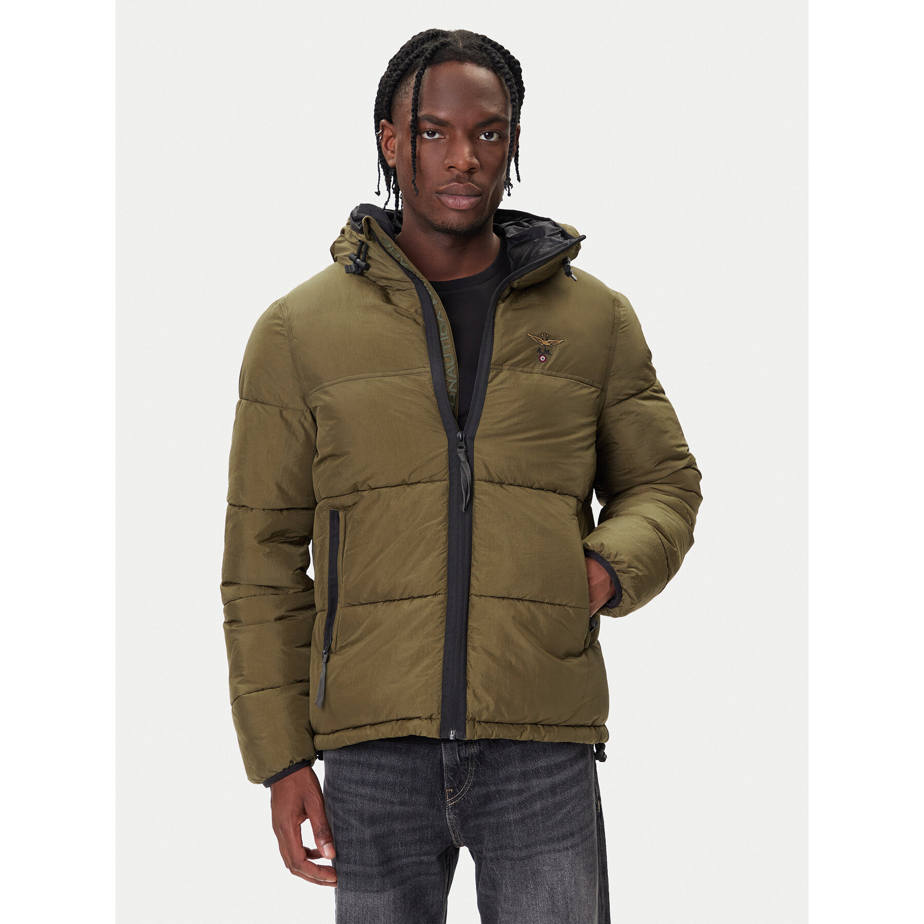 Aeronautica Militare Winterjacke 252AB3025UCT04214 Grün Regular Fit