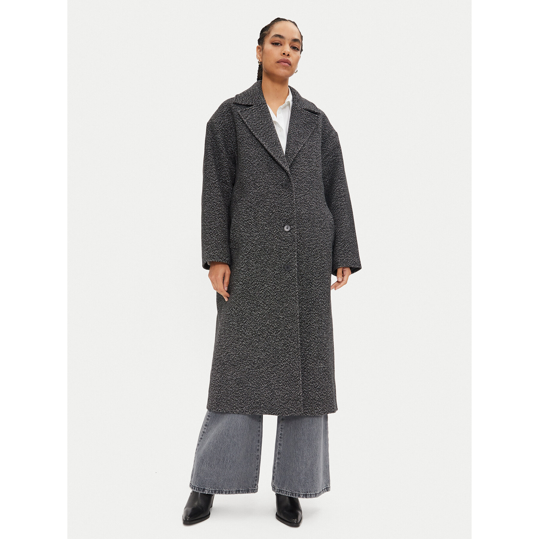 Calvin Klein Jeans Wollmantel J20J224618 Grau Relaxed Fit