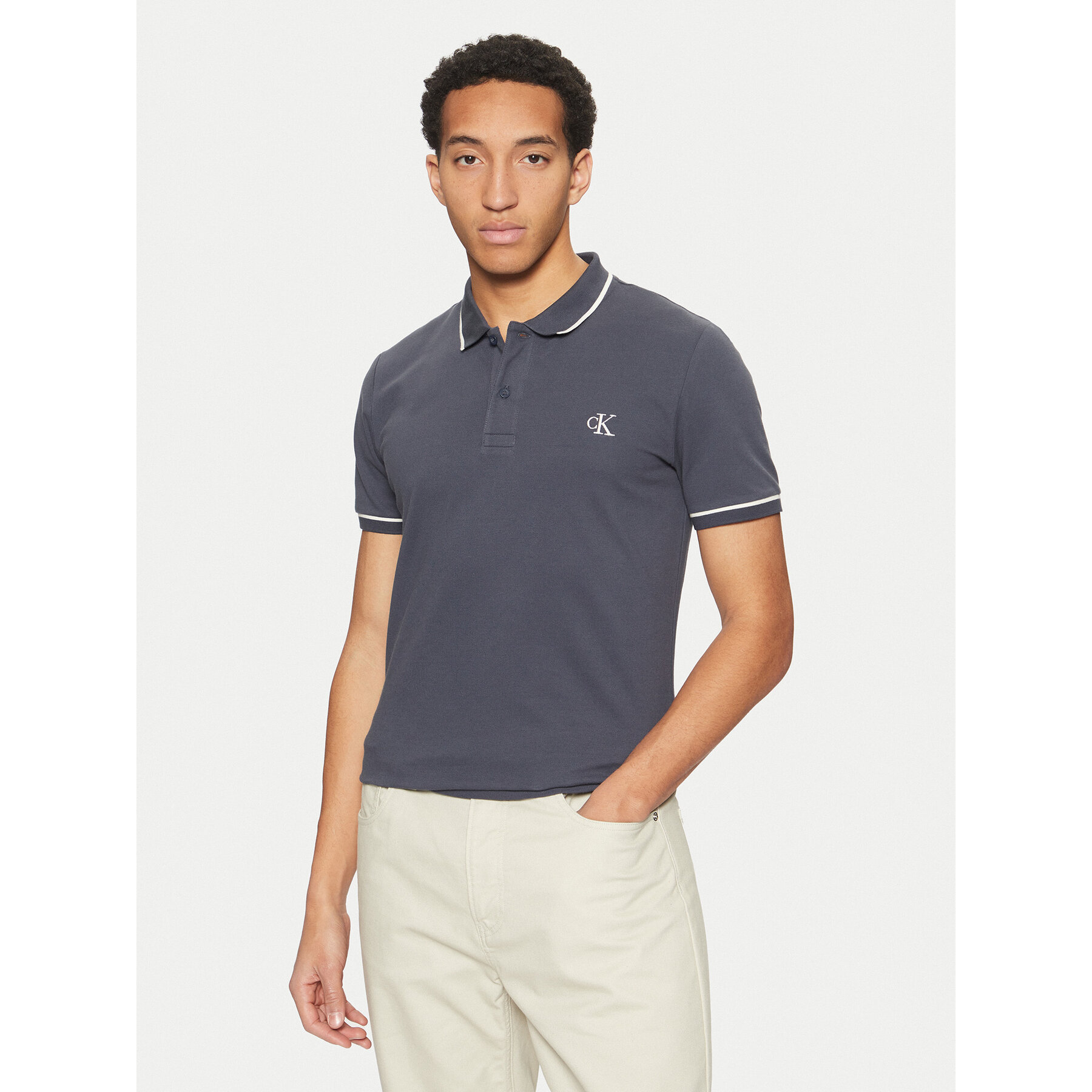 Calvin Klein Jeans Polo J30J315603 Σκούρο μπλε Slim Fit