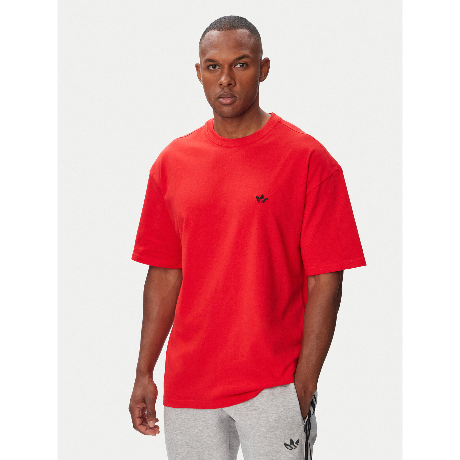 adidas Majica Trefoil Essentials HZ1003 Rdeča Loose Fit