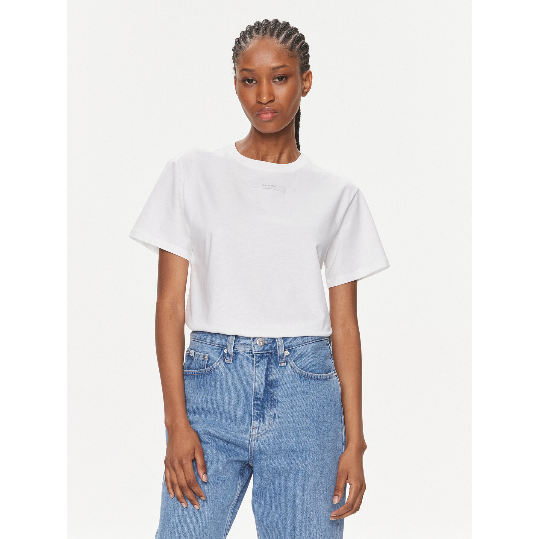 Calvin Klein T-Shirt Micro Logo K20K206629 Λευκό Regular Fit