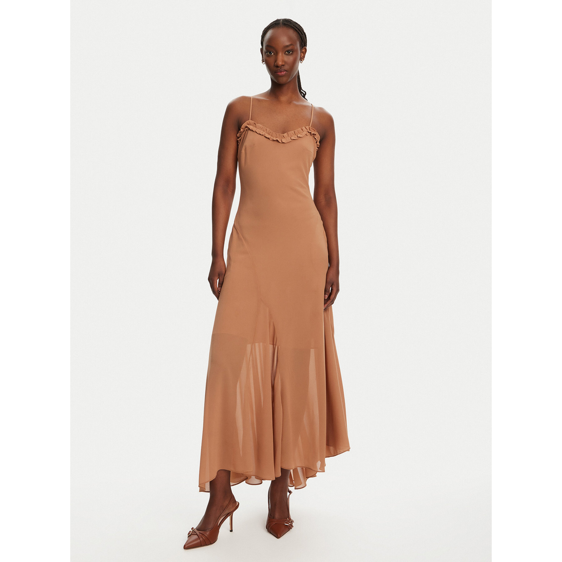 Bardot Coctailkleid Tatian Frill Trim 59885DB Braun Regular Fit