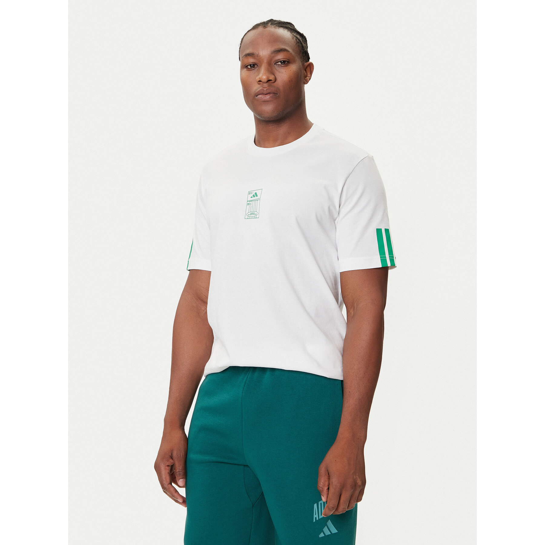 adidas T-Shirt Stadium Ticket JM6473 Λευκό Loose Fit