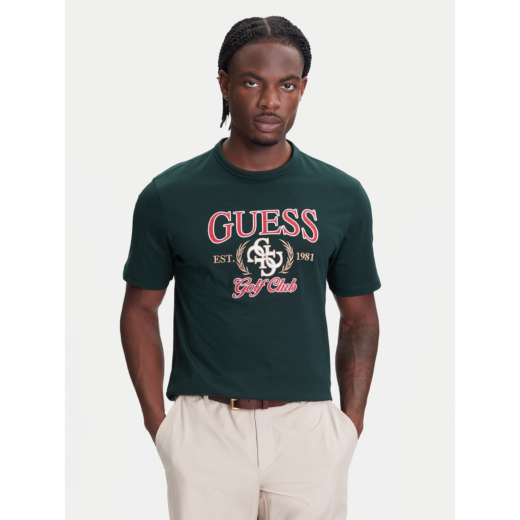 Guess Póló M5YI22 K8FQ4 Zöld Regular Fit