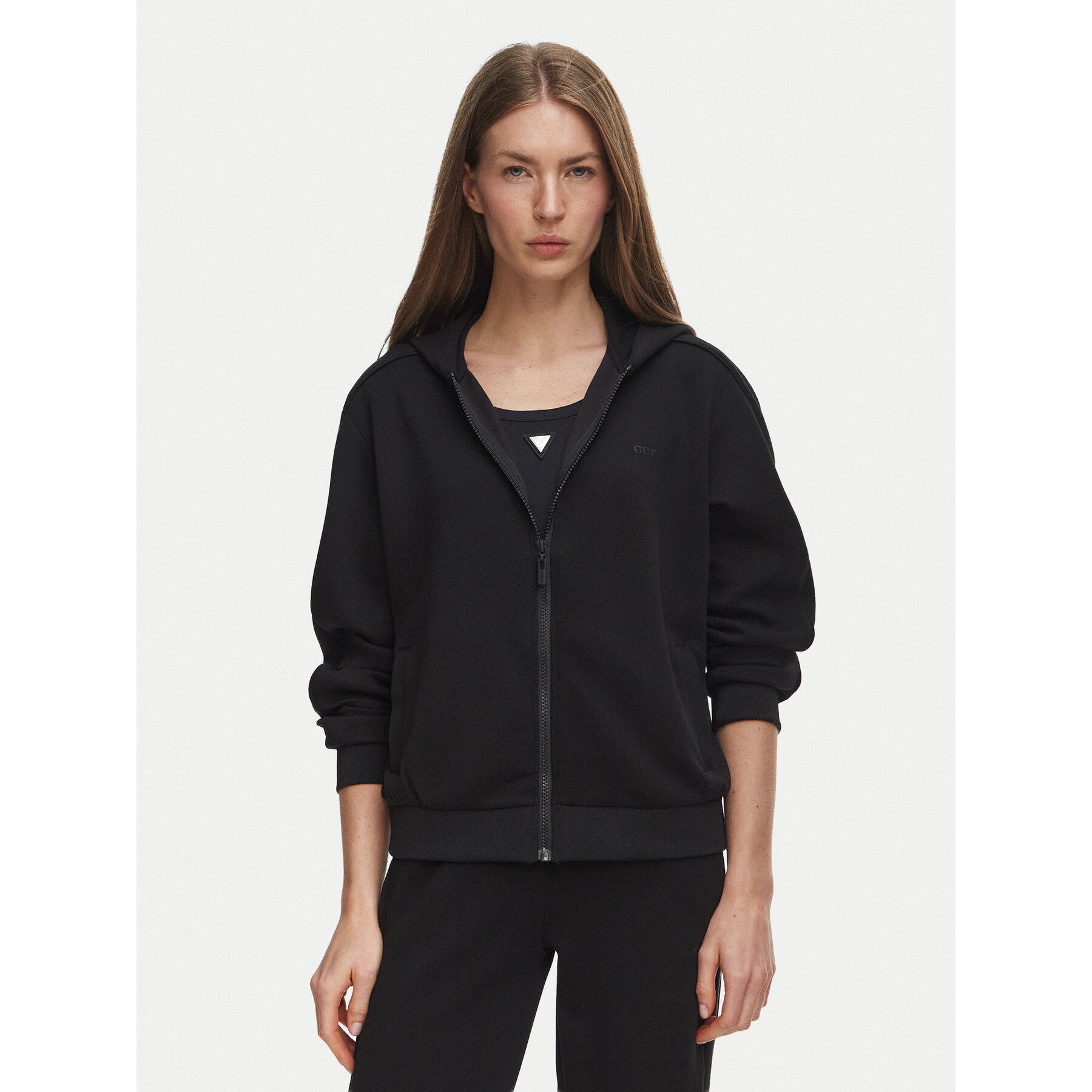 Guess Sweatshirt V6BQ19 K6364 Schwarz Regular Fit