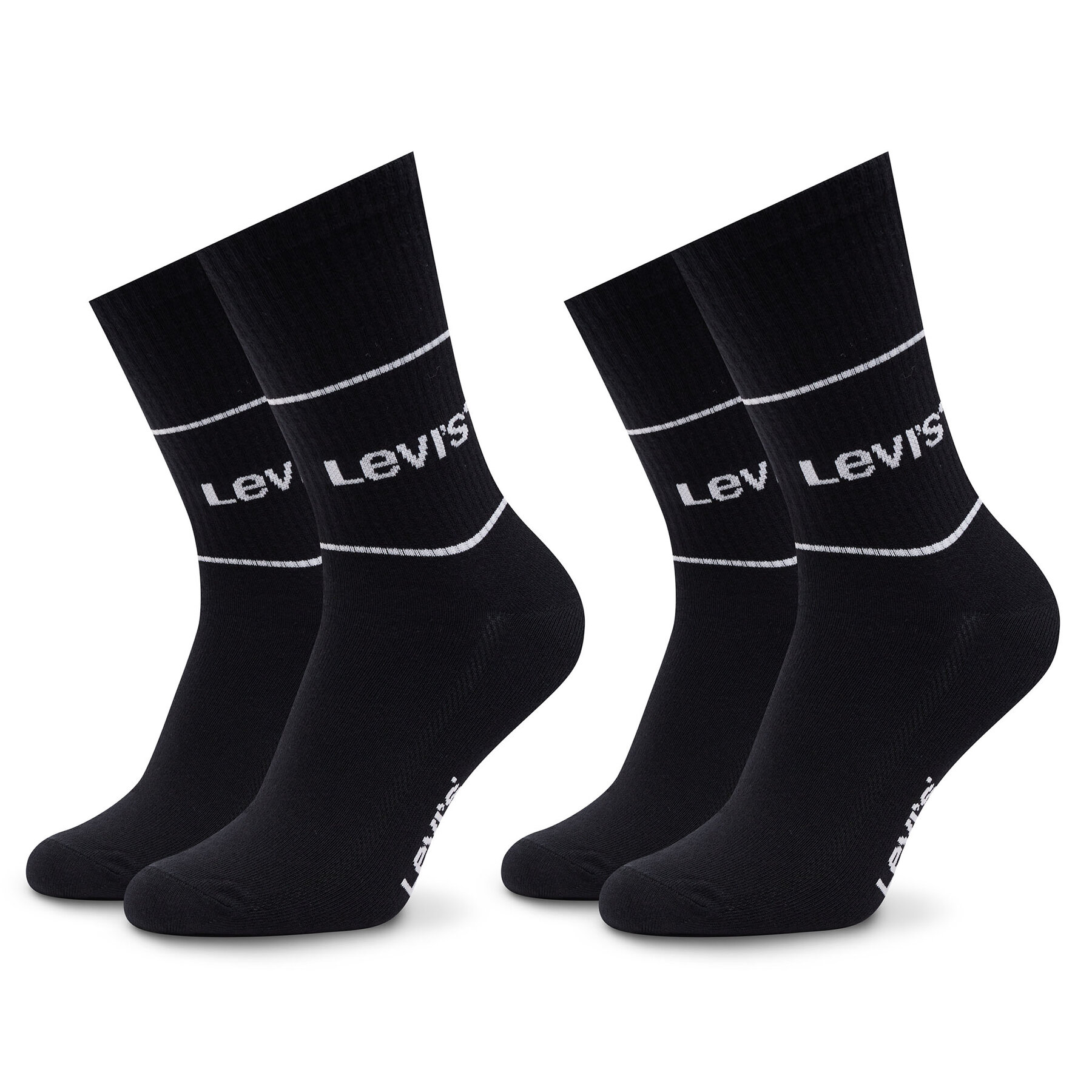 Set de 2 perechi de șosete lungi unisex Levi`s® 701210567 Black 701210567 imagine noua