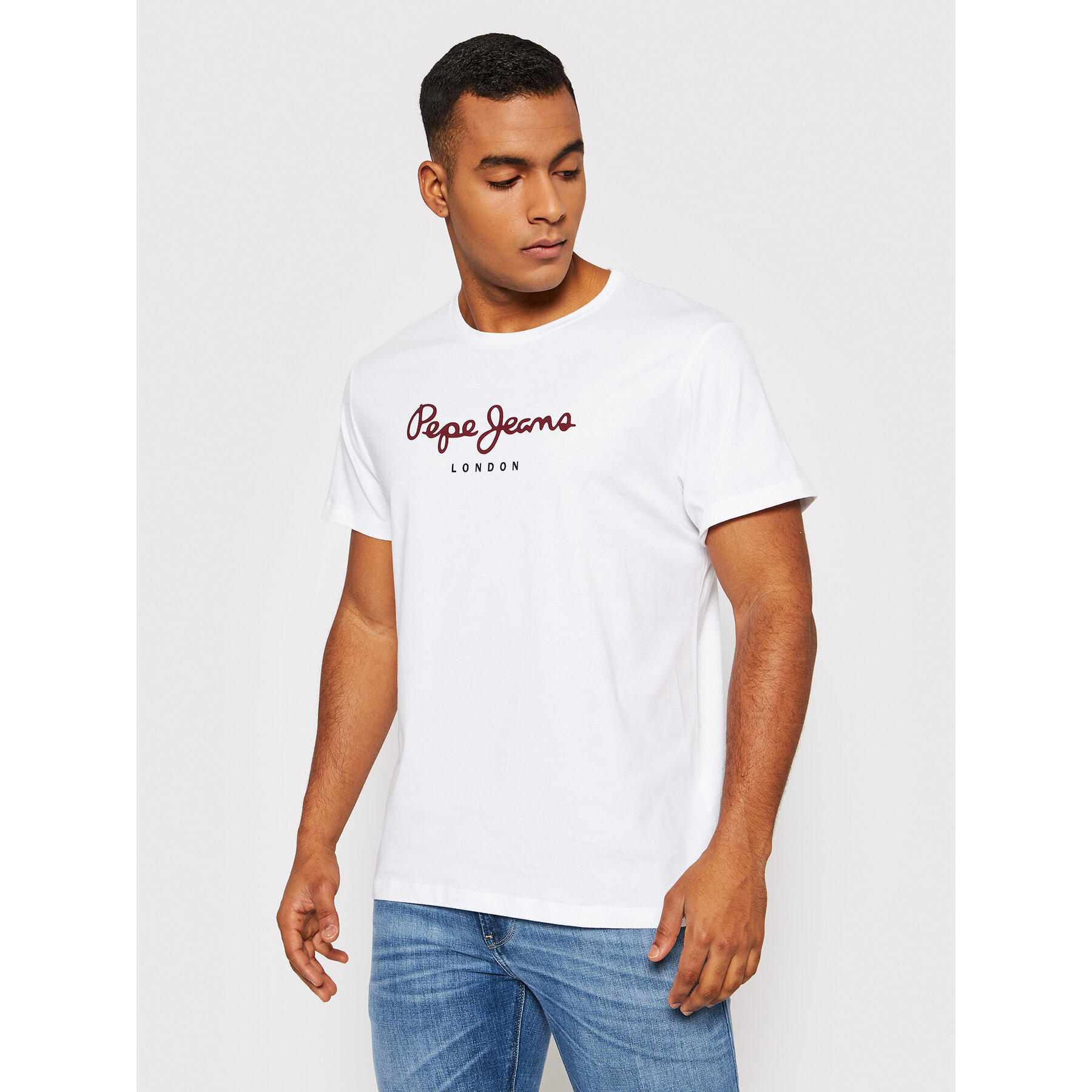 Pepe Jeans Póló Eggo PM508208 Fehér Regular Fit