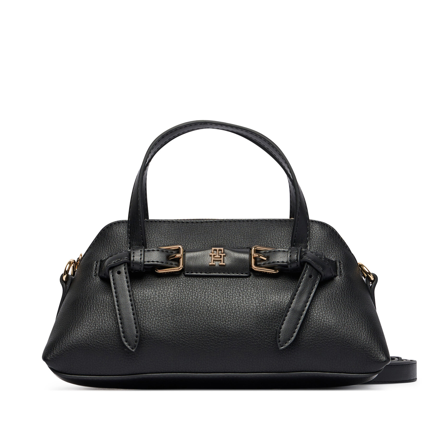 Ročna torba Tommy Hilfiger Th Buckle Mini Tote AW0AW19034 Črna