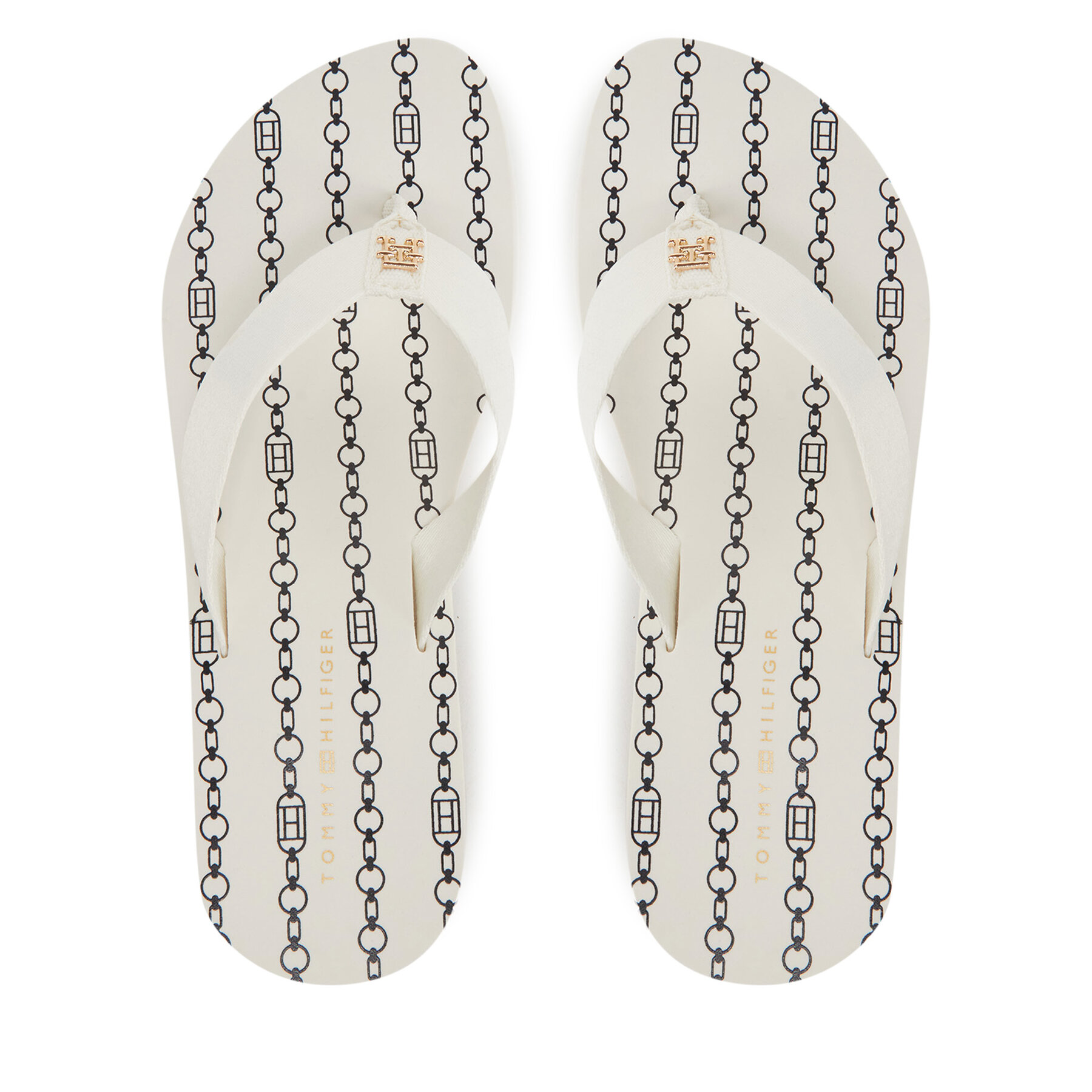 Flip flop Tommy Hilfiger Im Th Chainprint Midwedge Sandal FW0FW08527 Alb