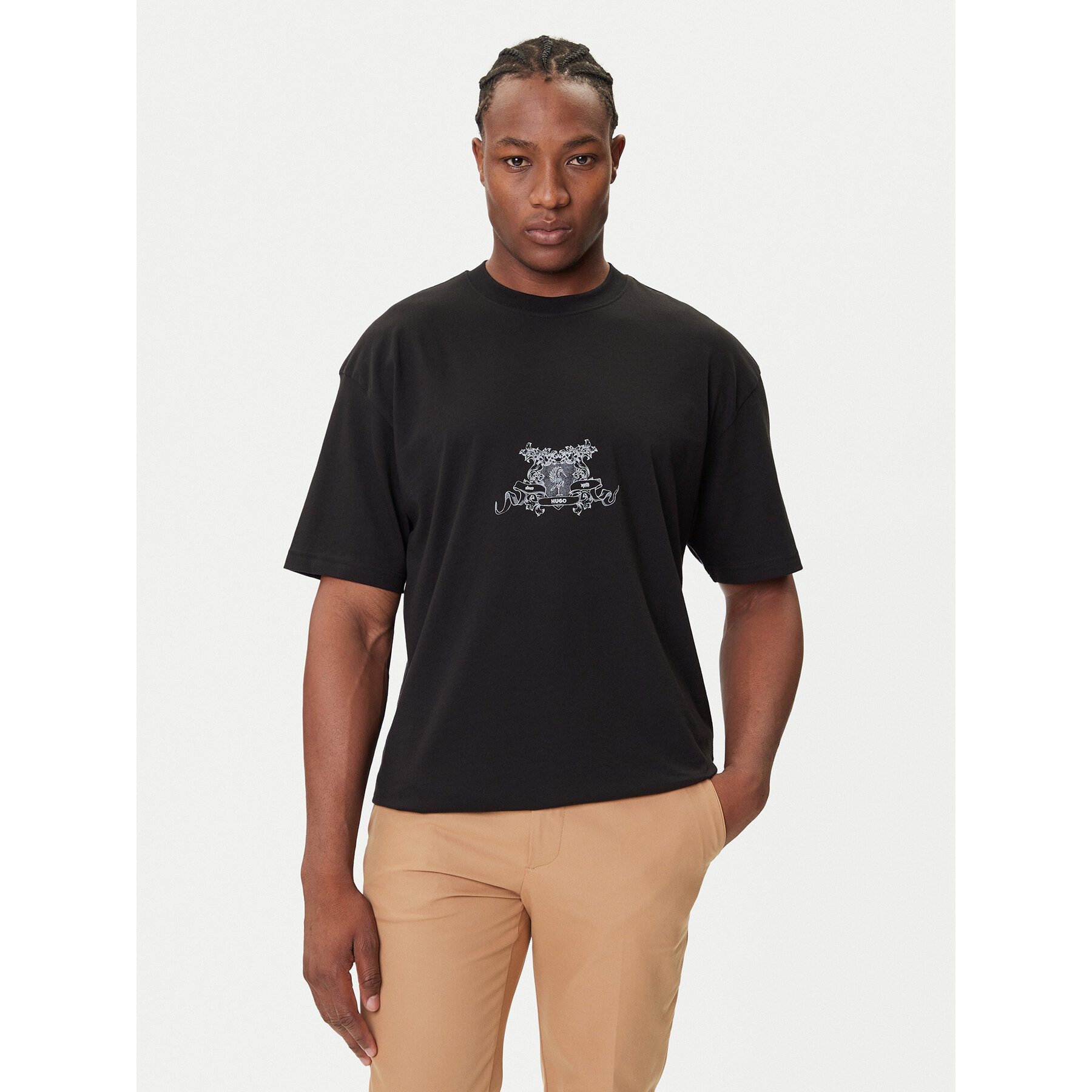 HUGO T-Shirt Duarms 50542817 Schwarz Oversize