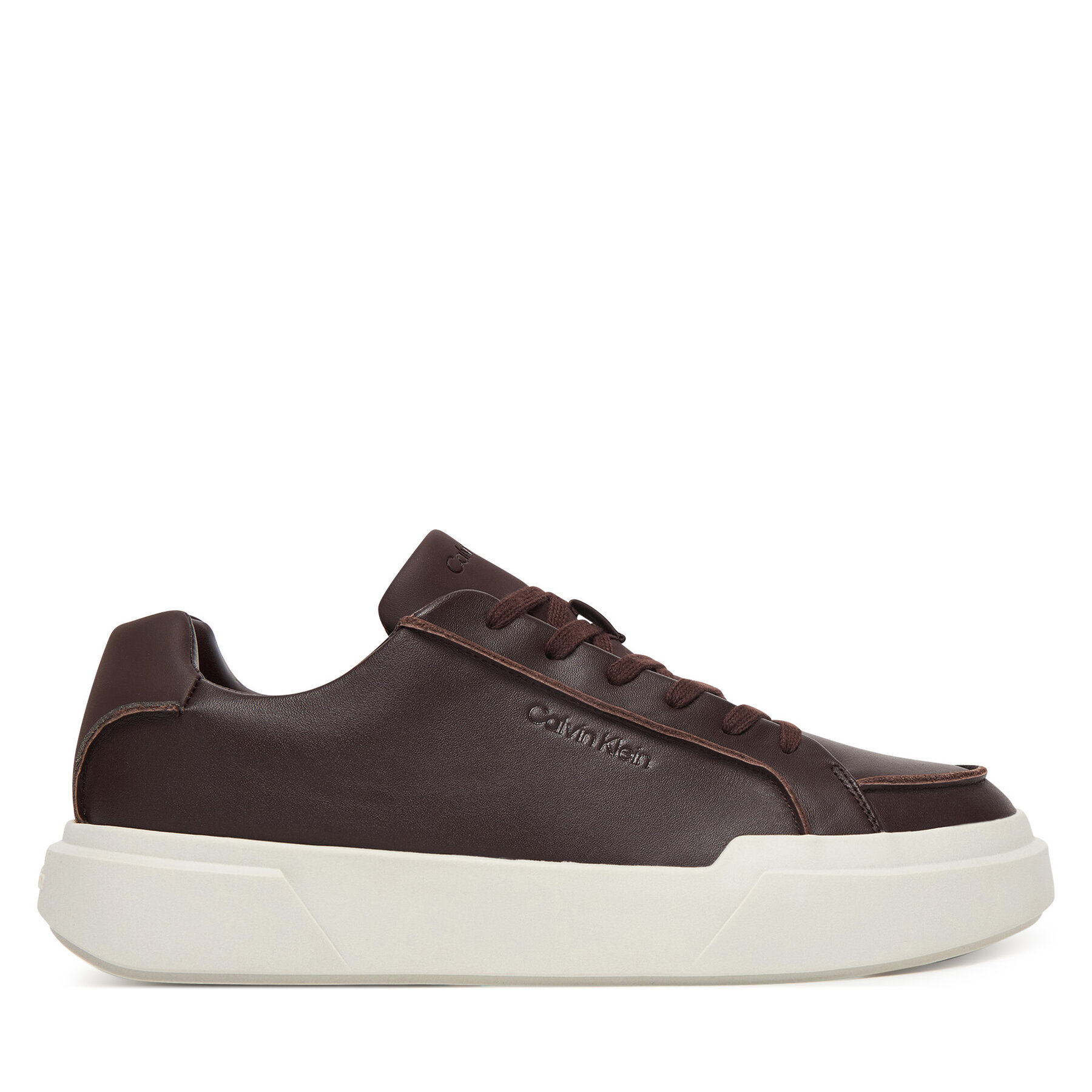 Sneakersy Calvin Klein Chunky Cupsole Lace Up Lth Pinch YM0YM01454 Bordová